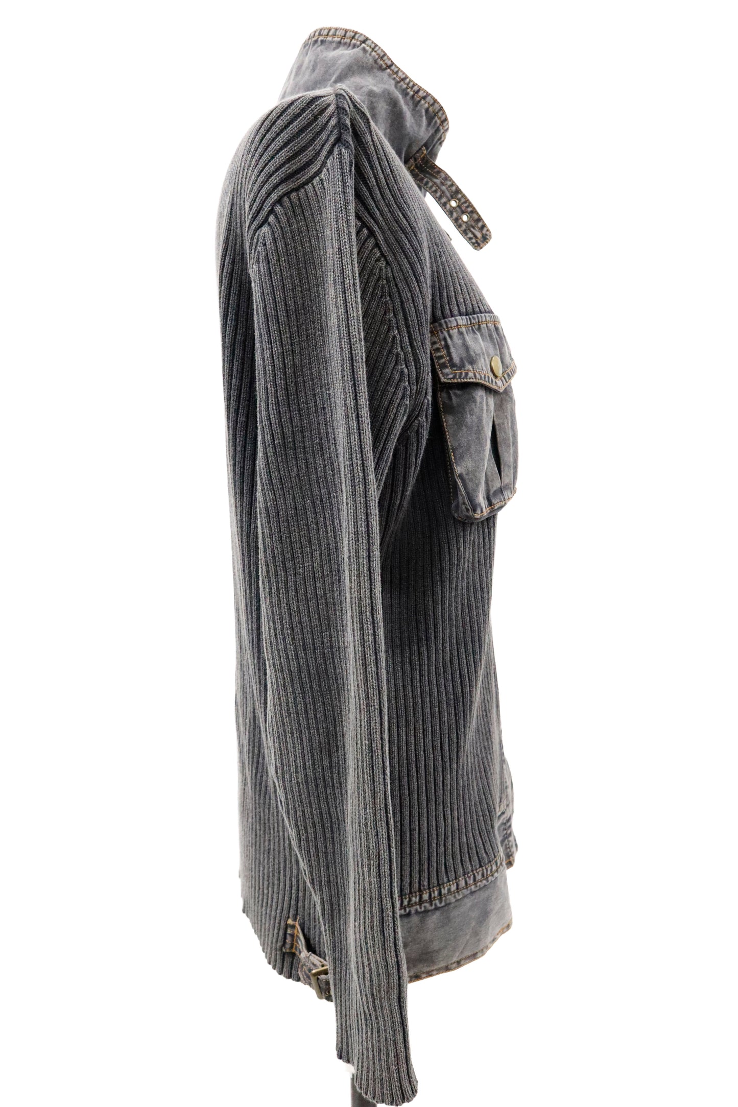 rib knit ZIP tops/U-［2603-004］