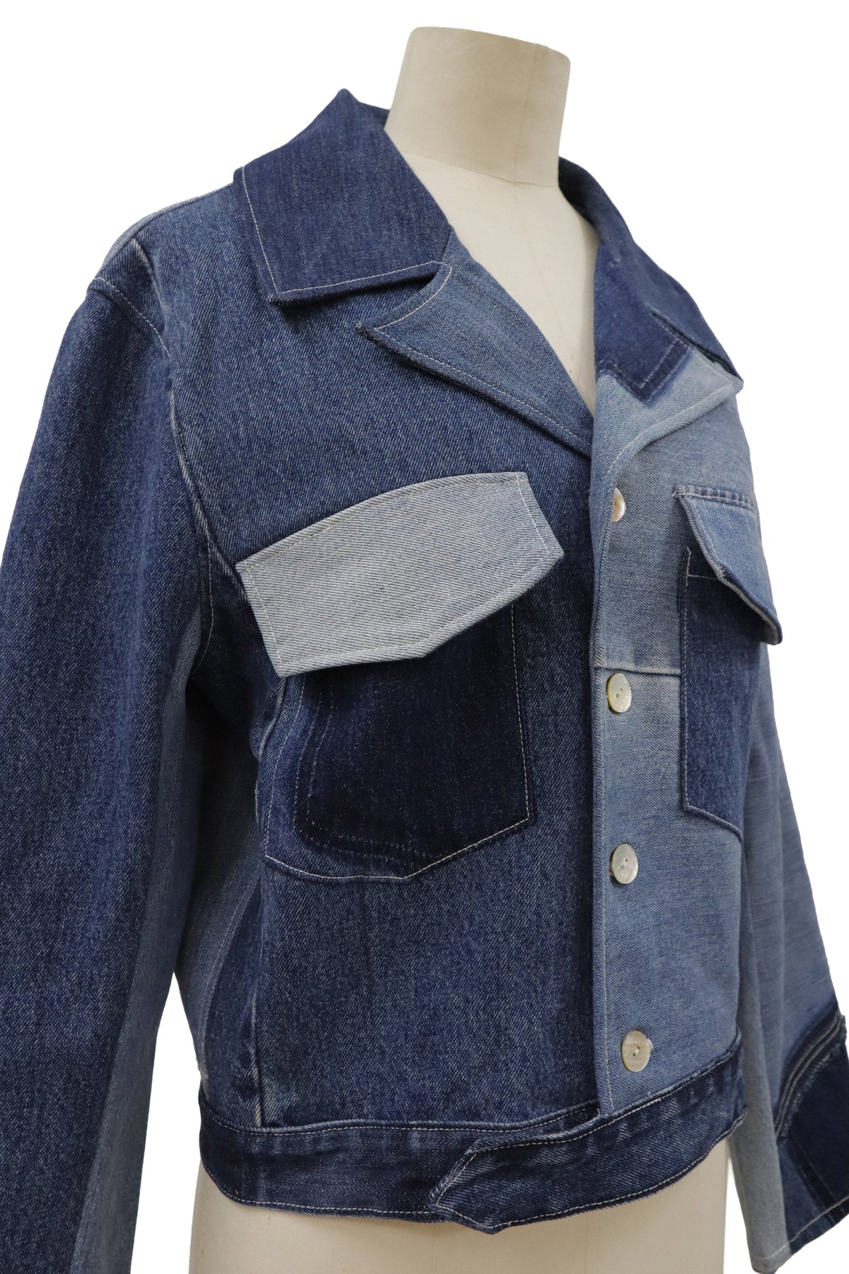 patchwork denim jacket/RM-［2608-097］