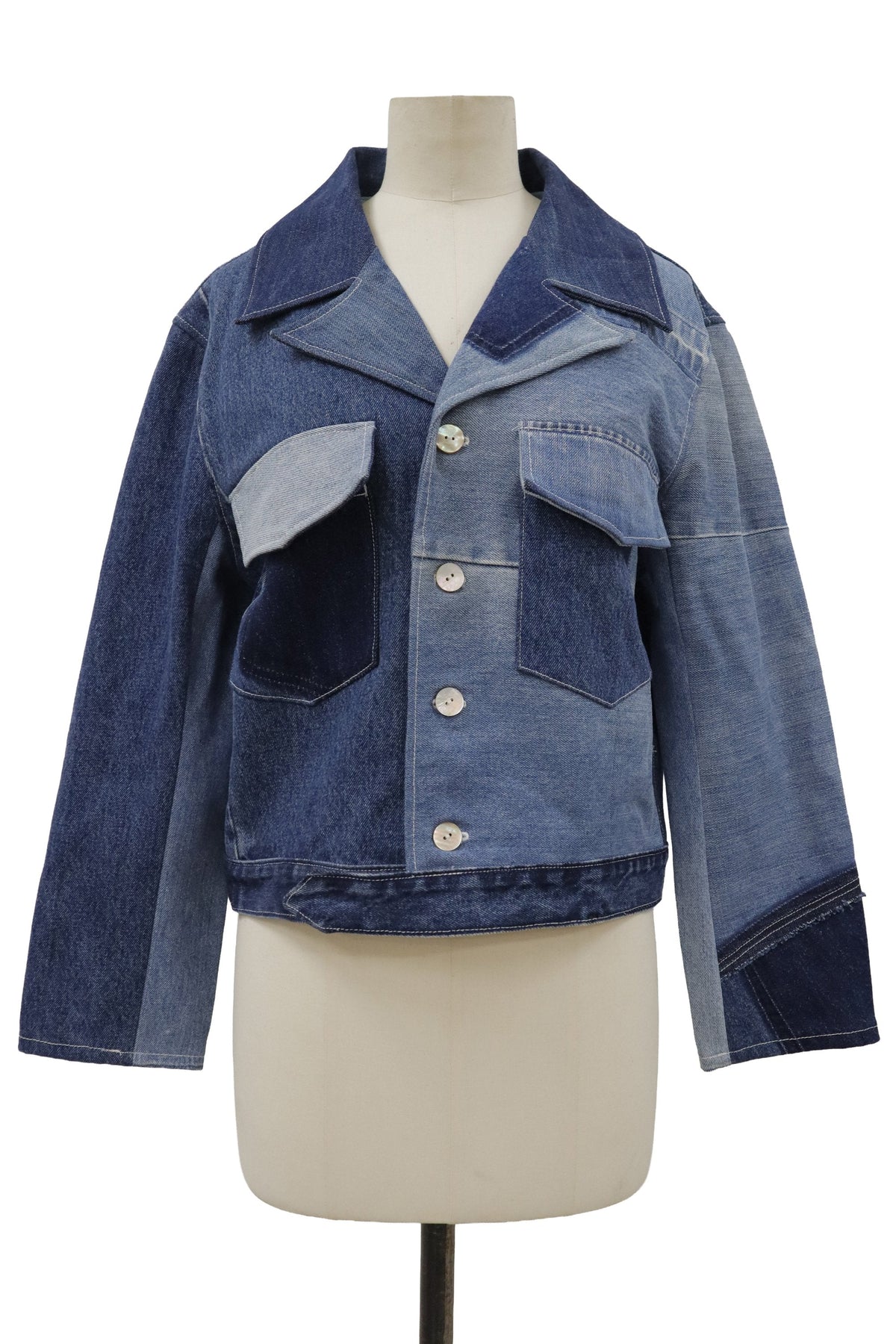 patchwork denim jacket/RM-［2608-097］