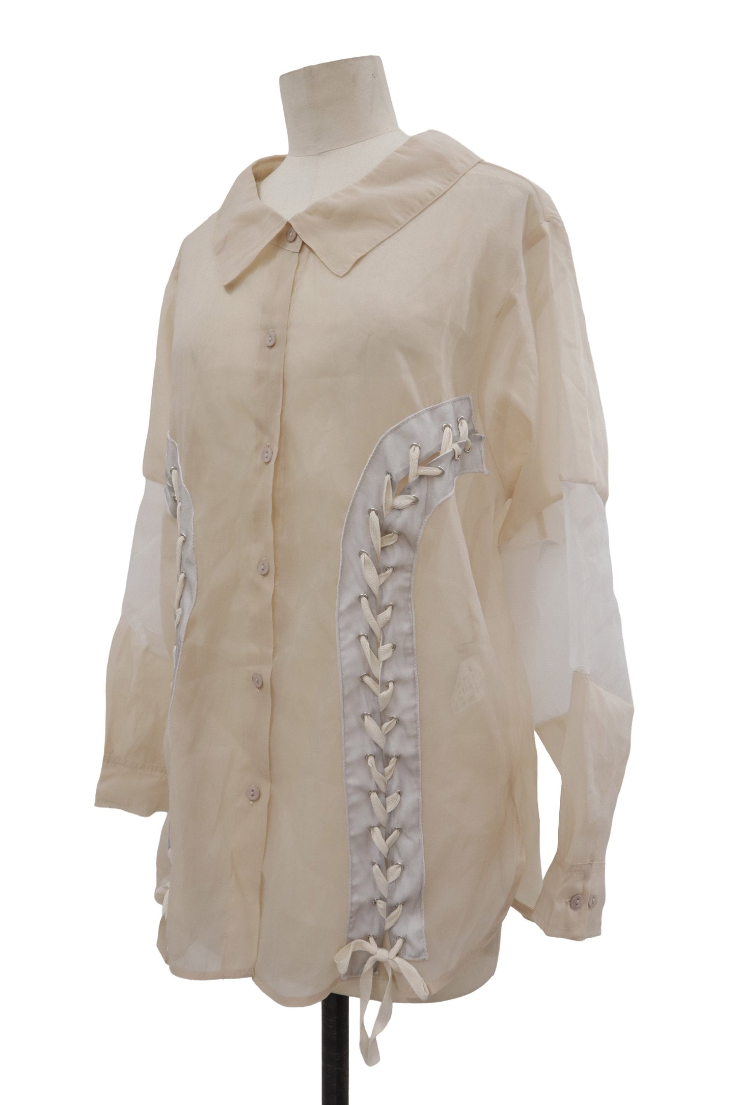 lace-up contemporary shirt/RM-［2607-042］