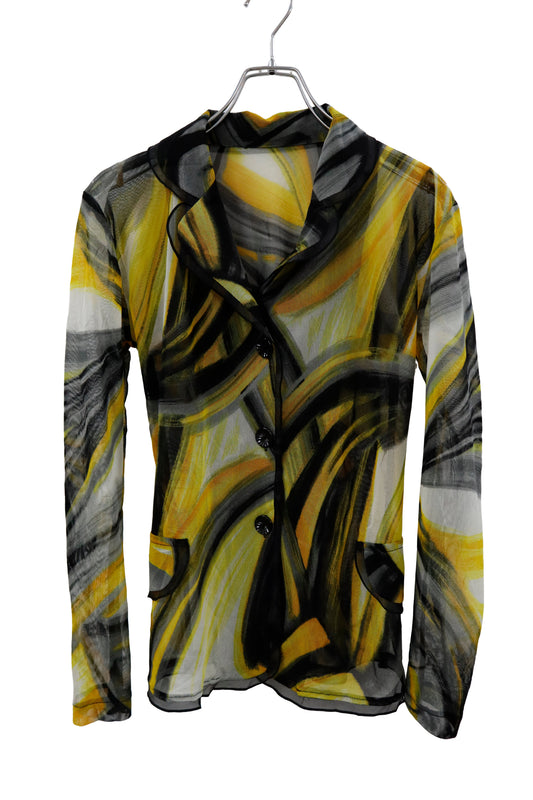 mesh graphic cardigan/RM-［2604-033］