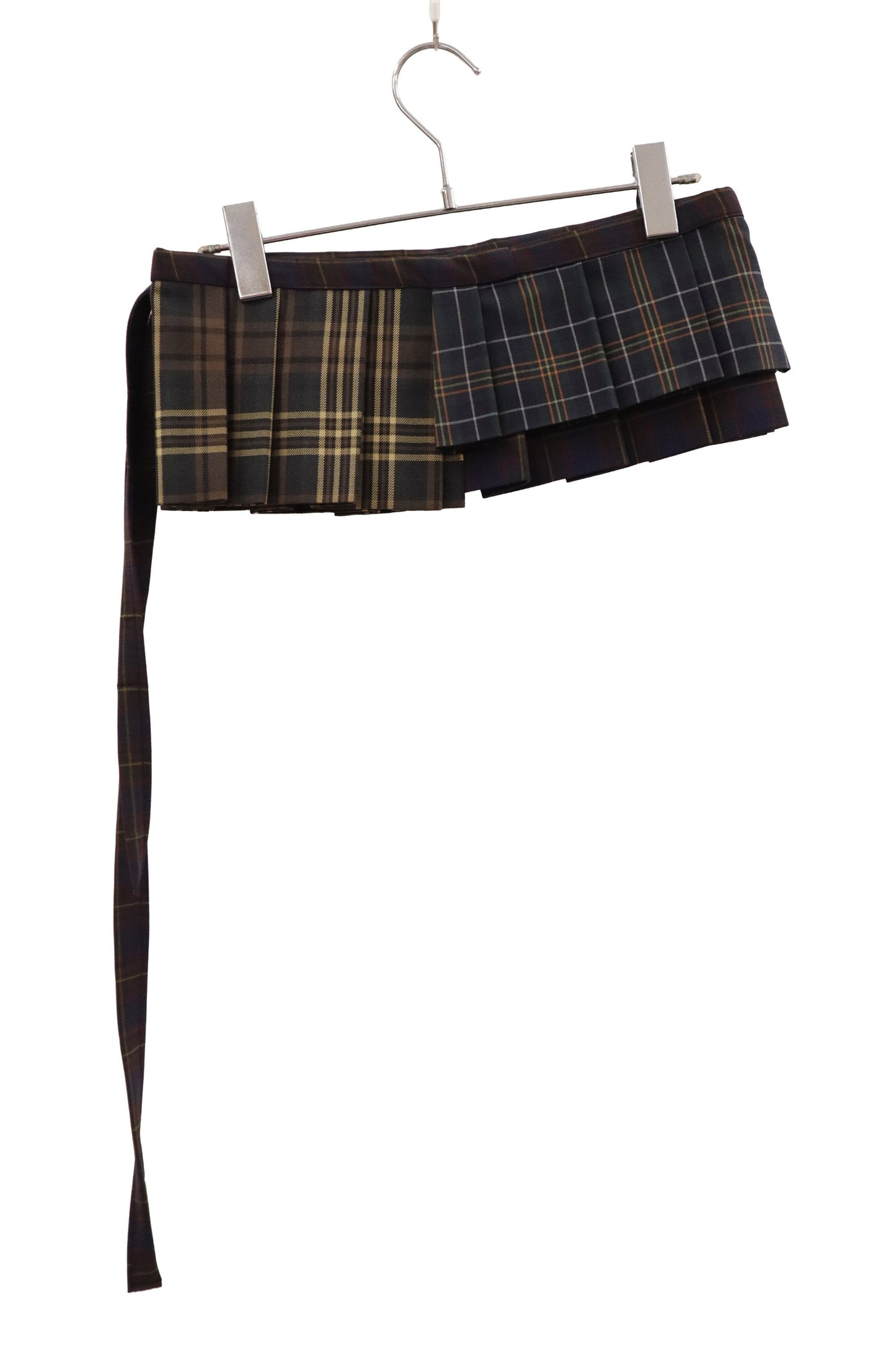plaid tiered mini skirt/RM-［2607-051］