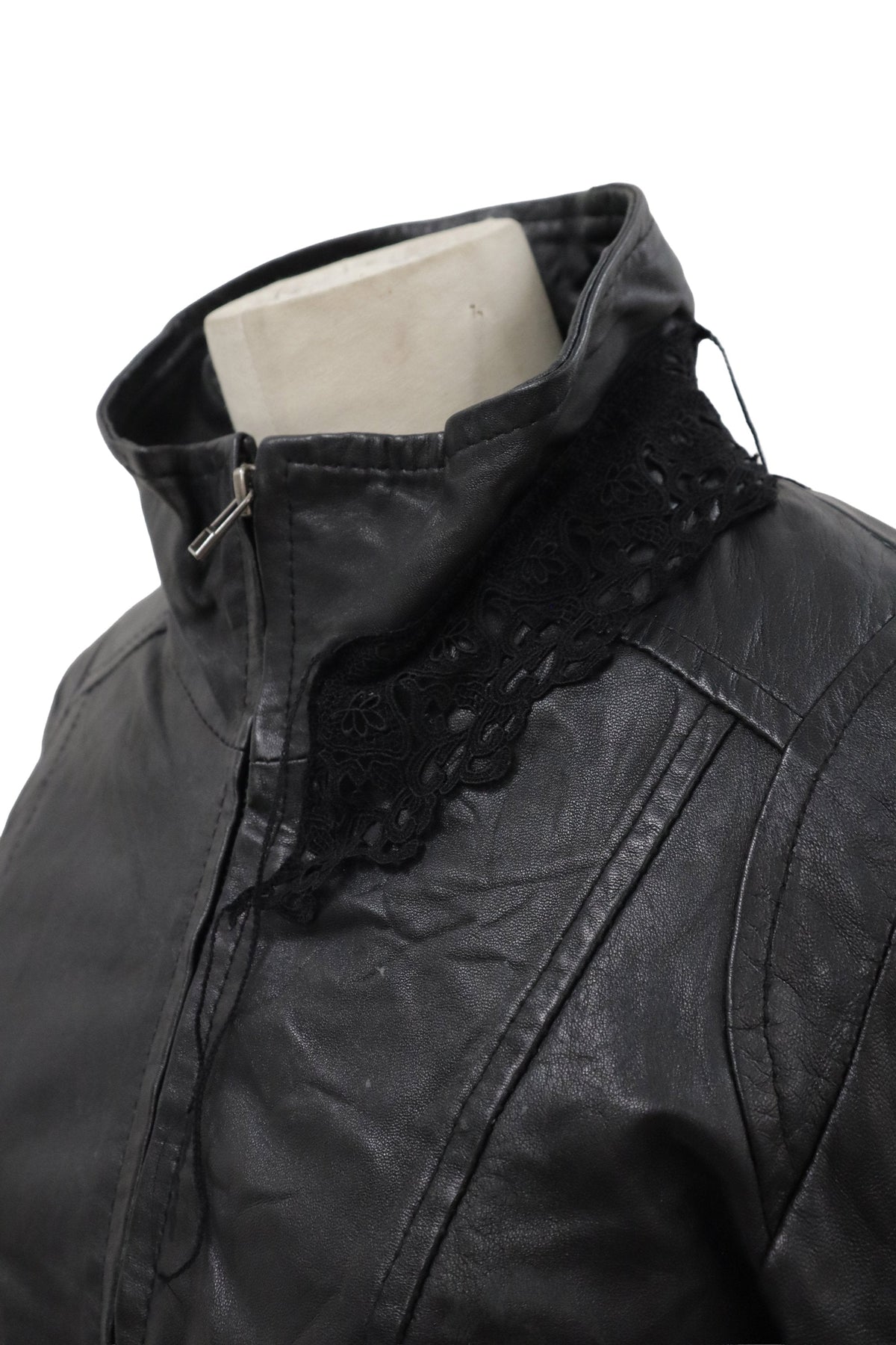 lace leather jacket/RM-［2608-104］