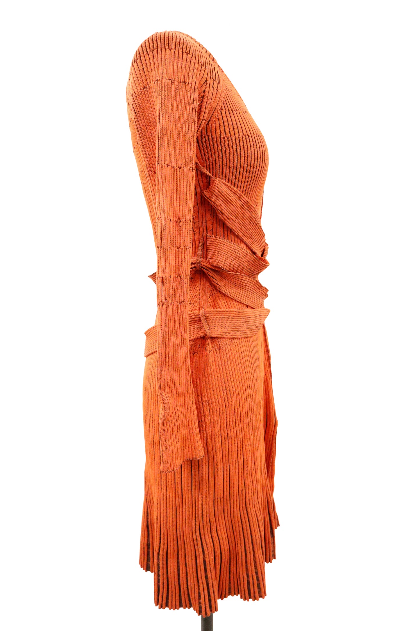 rib knit belt dress/U-［2603-007］