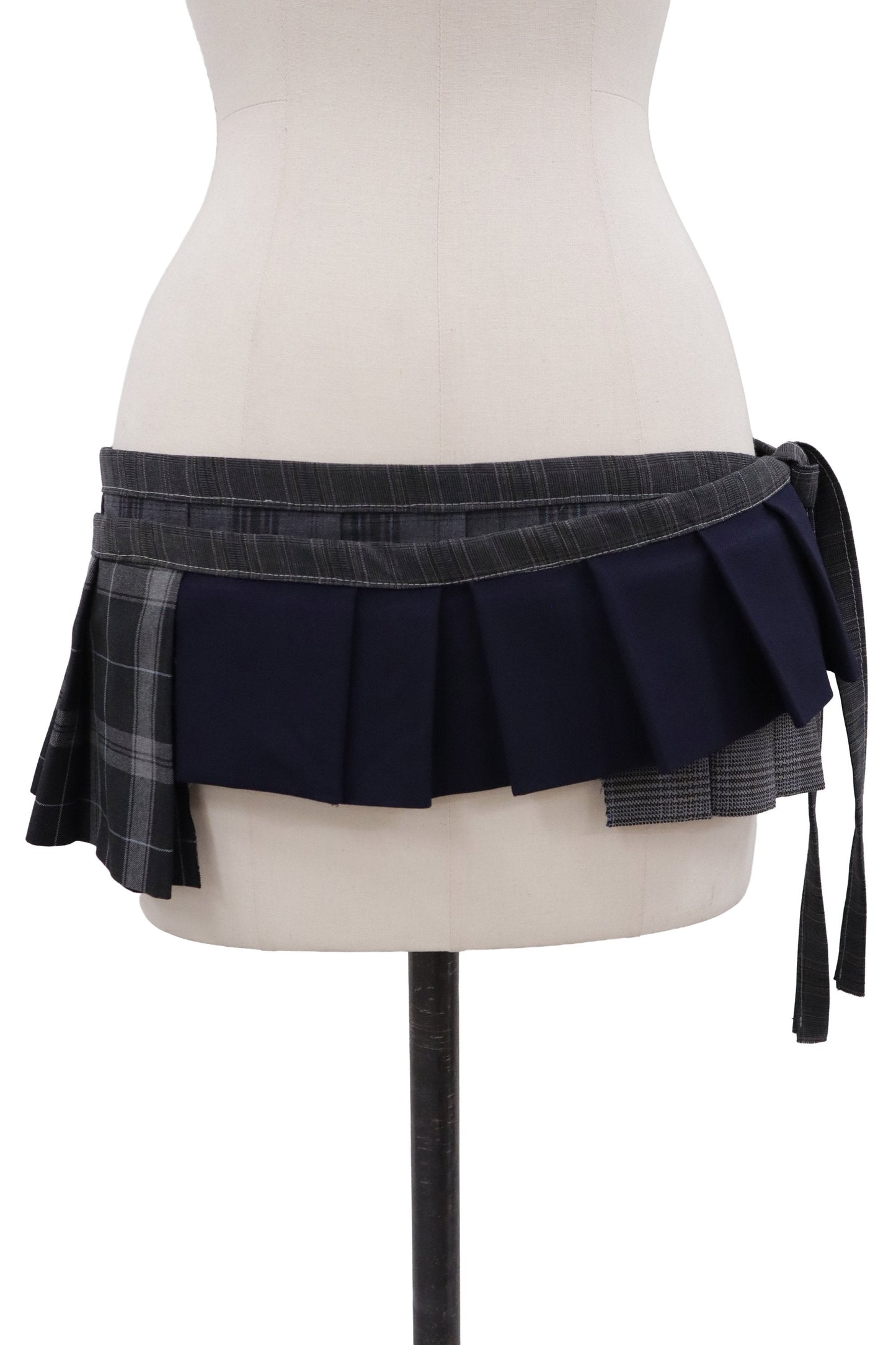 plaid tiered mini skirt/RM-［2607-044］