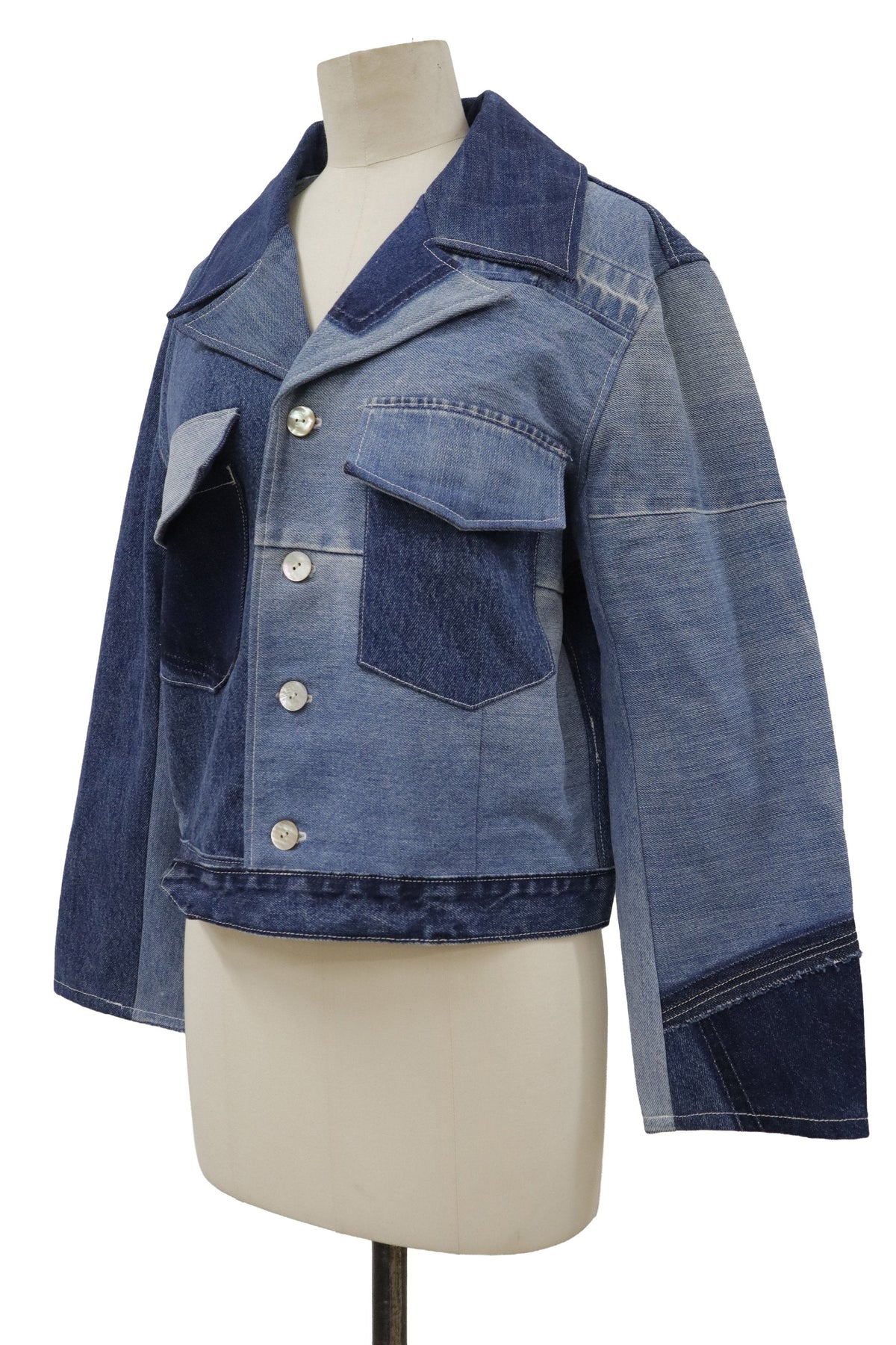 patchwork denim jacket/RM-［2608-097］