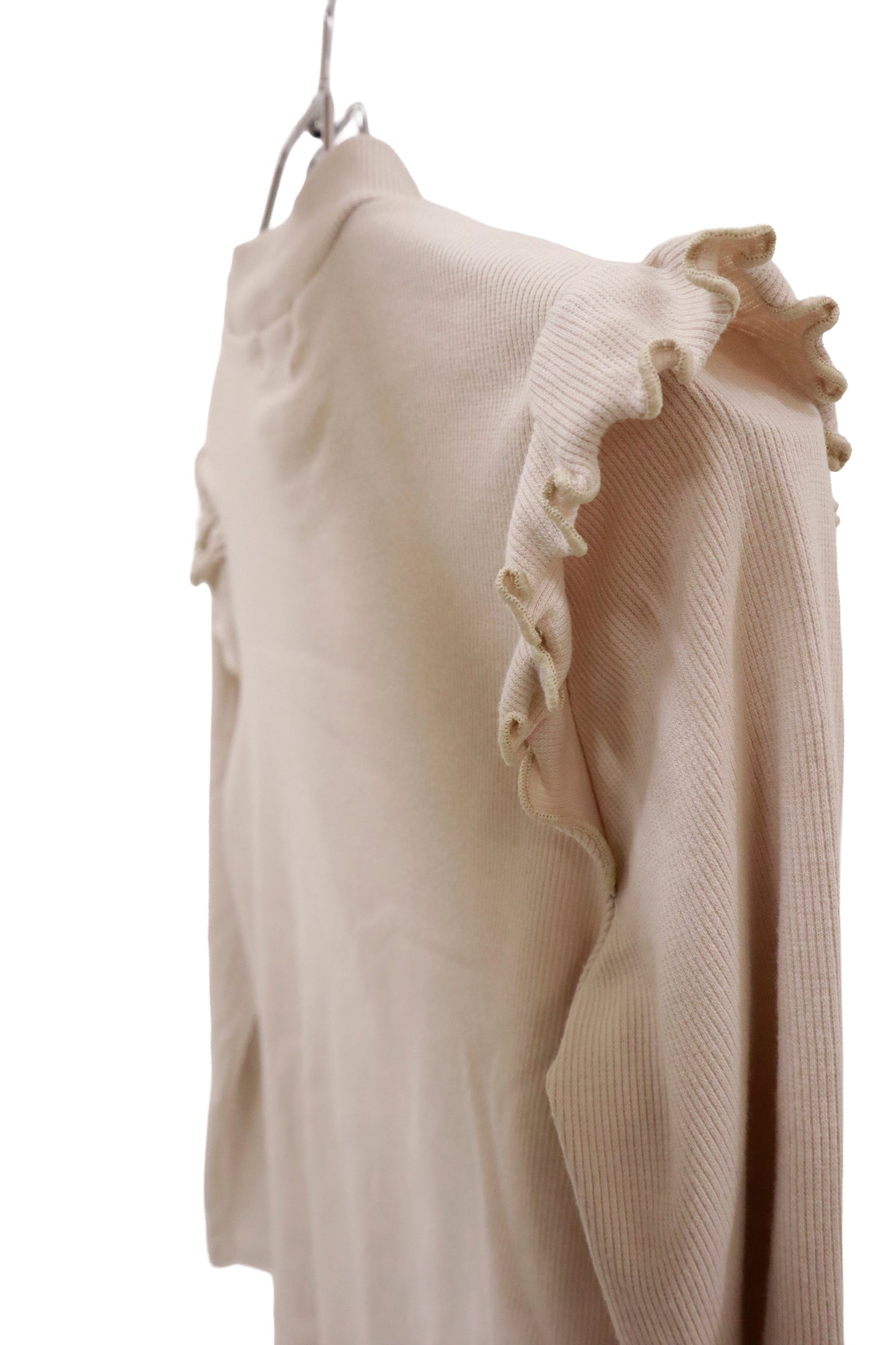 frill sleeve rib tops/NV-［2511-053］