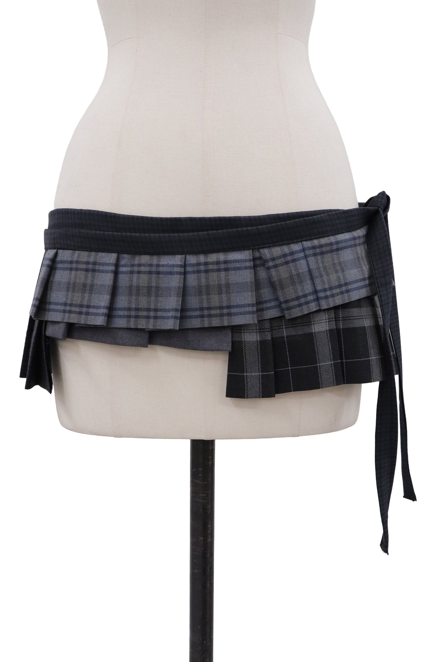 plaid tiered mini skirt/RM-［2607-046］
