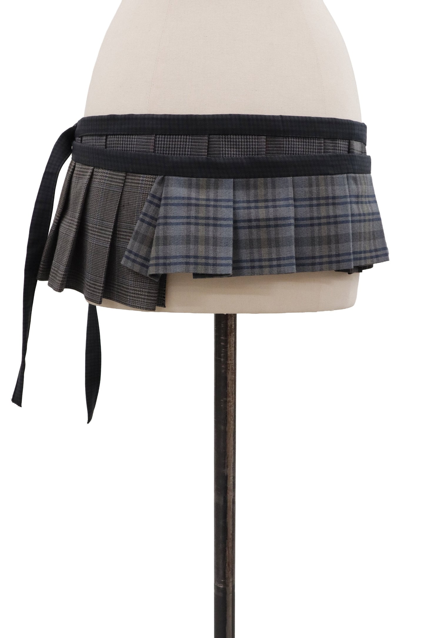 plaid tiered mini skirt/RM-［2607-049］