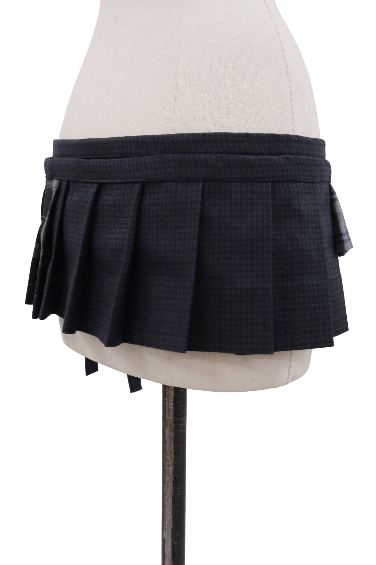 plaid tiered mini skirt/RM-［2607-046］