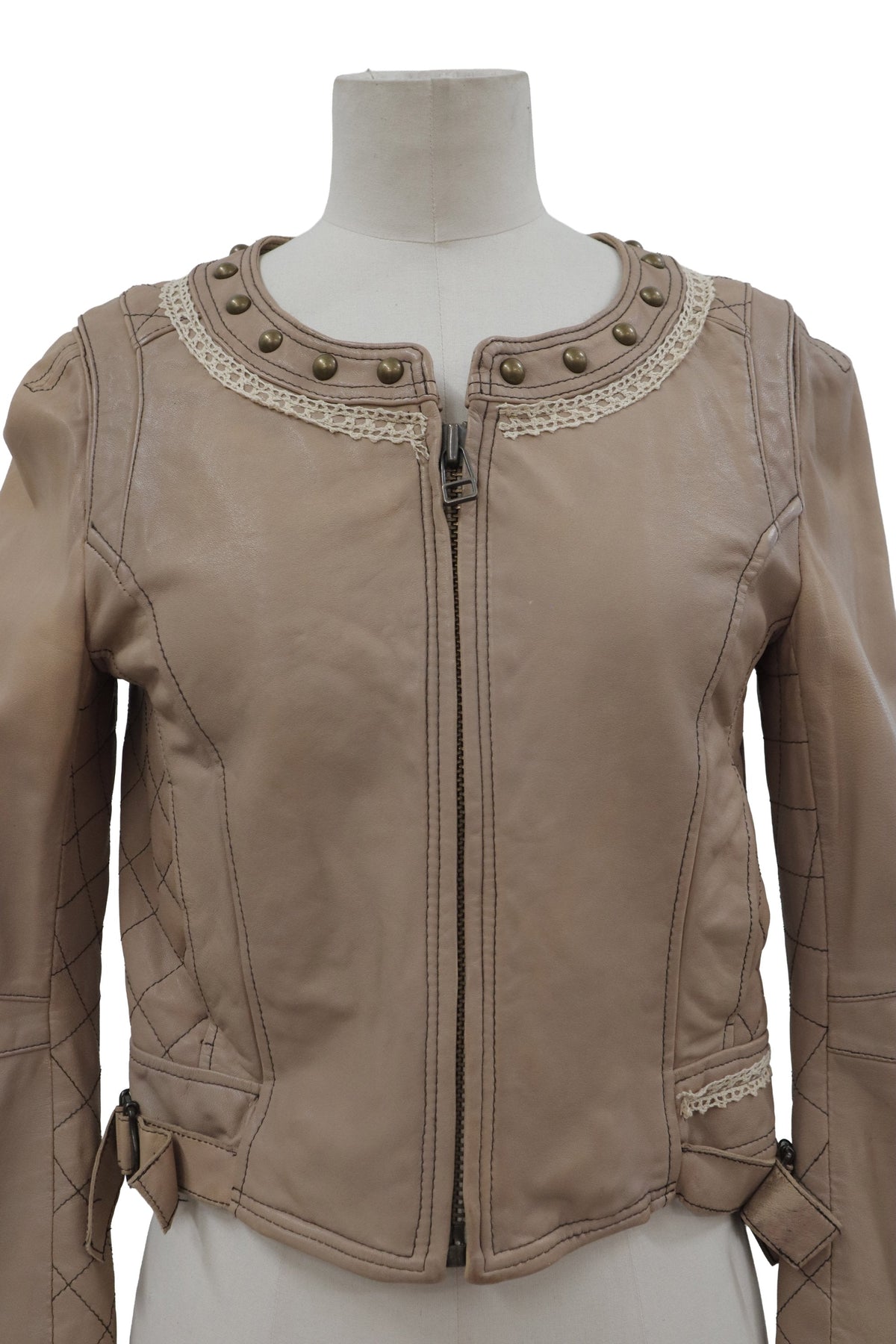 decorative leather jacket/RM-［2608-105］