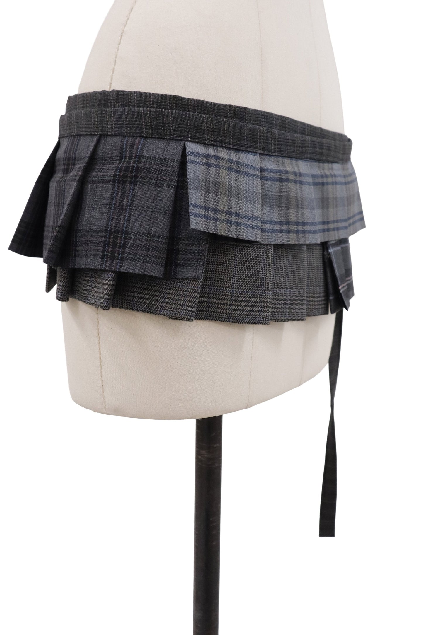 plaid tiered mini skirt/RM-［2607-047］
