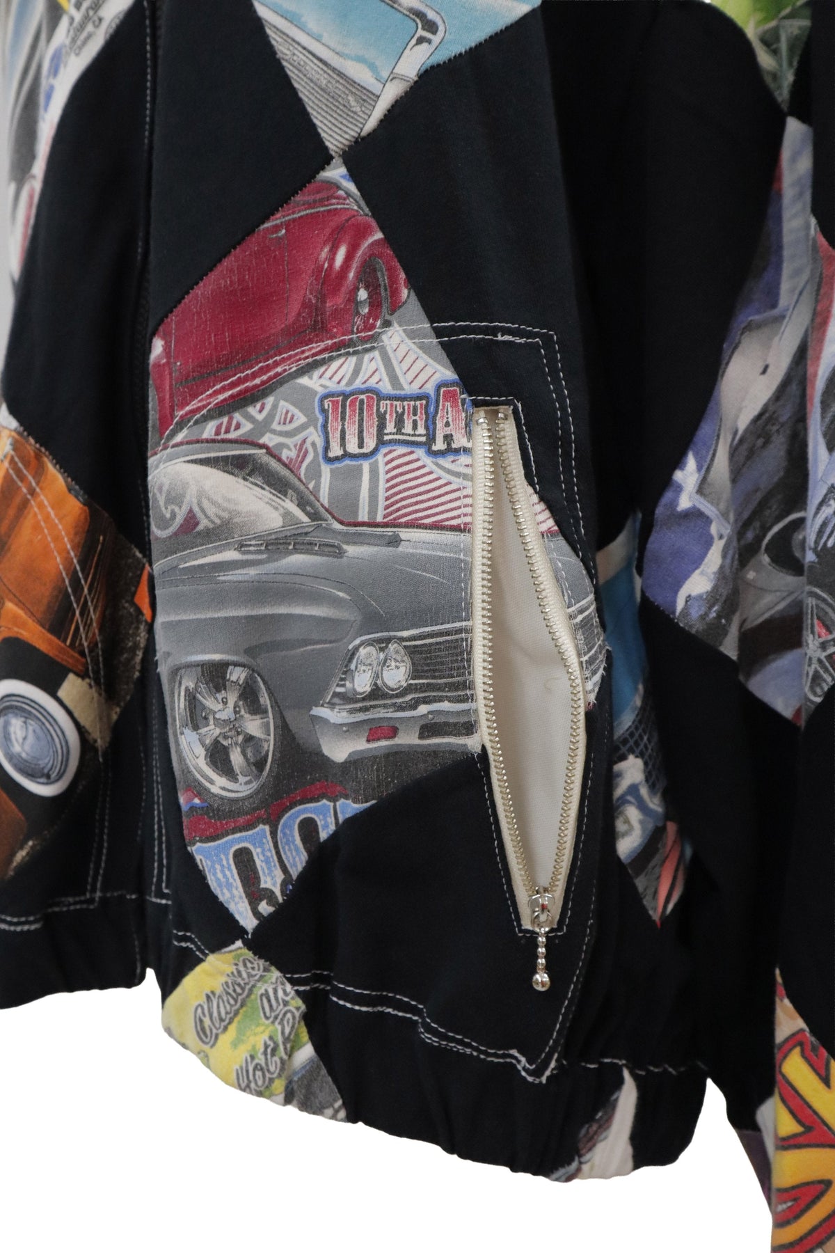 patchwork zip f hoodie/RM-［2608-094］