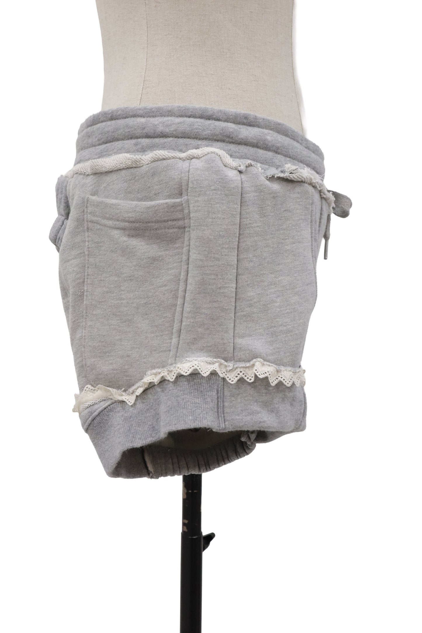 lace trim sweat shorts/RM-［2607-057］