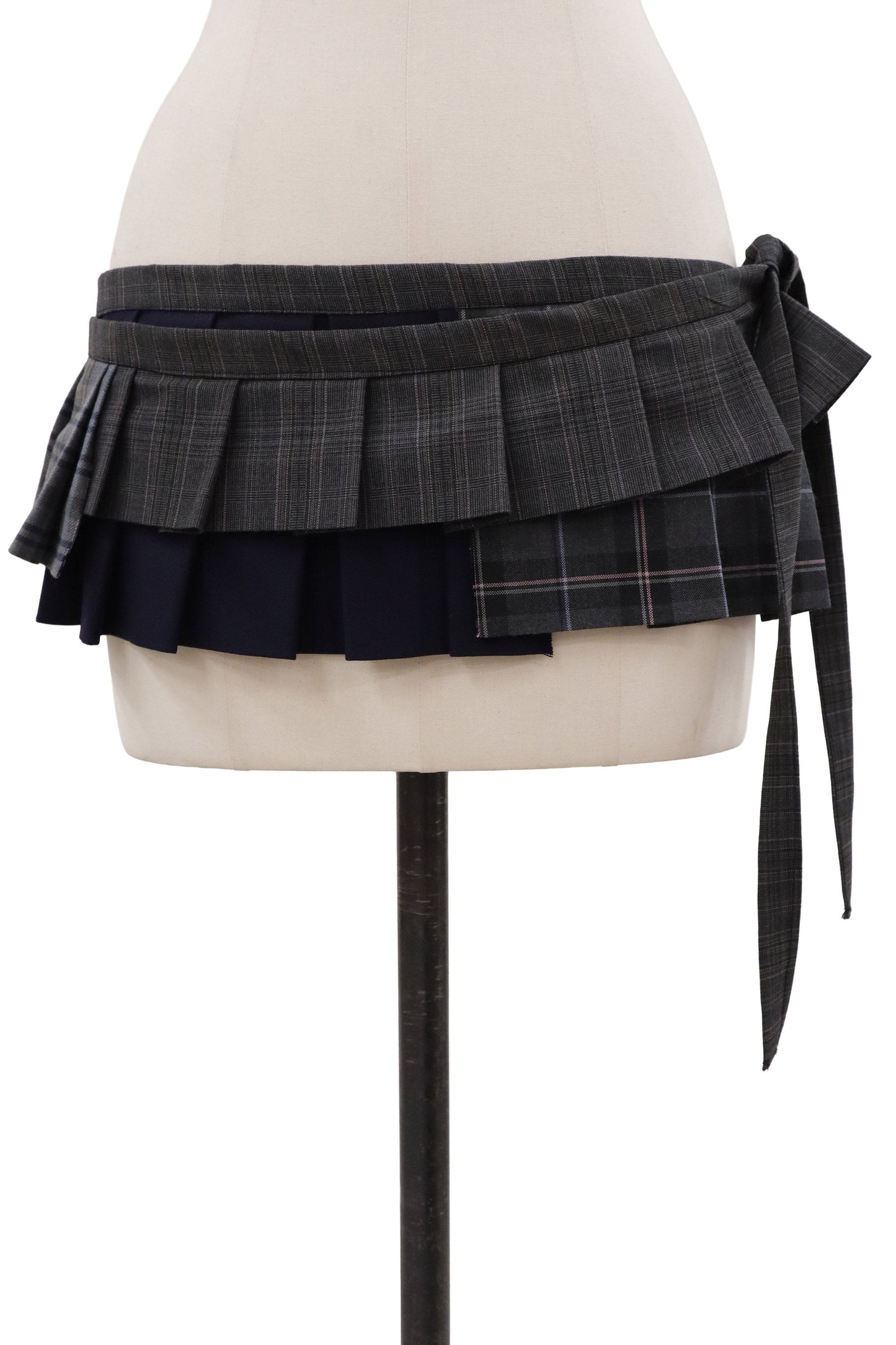 plaid tiered mini skirt/RM-［2607-048］