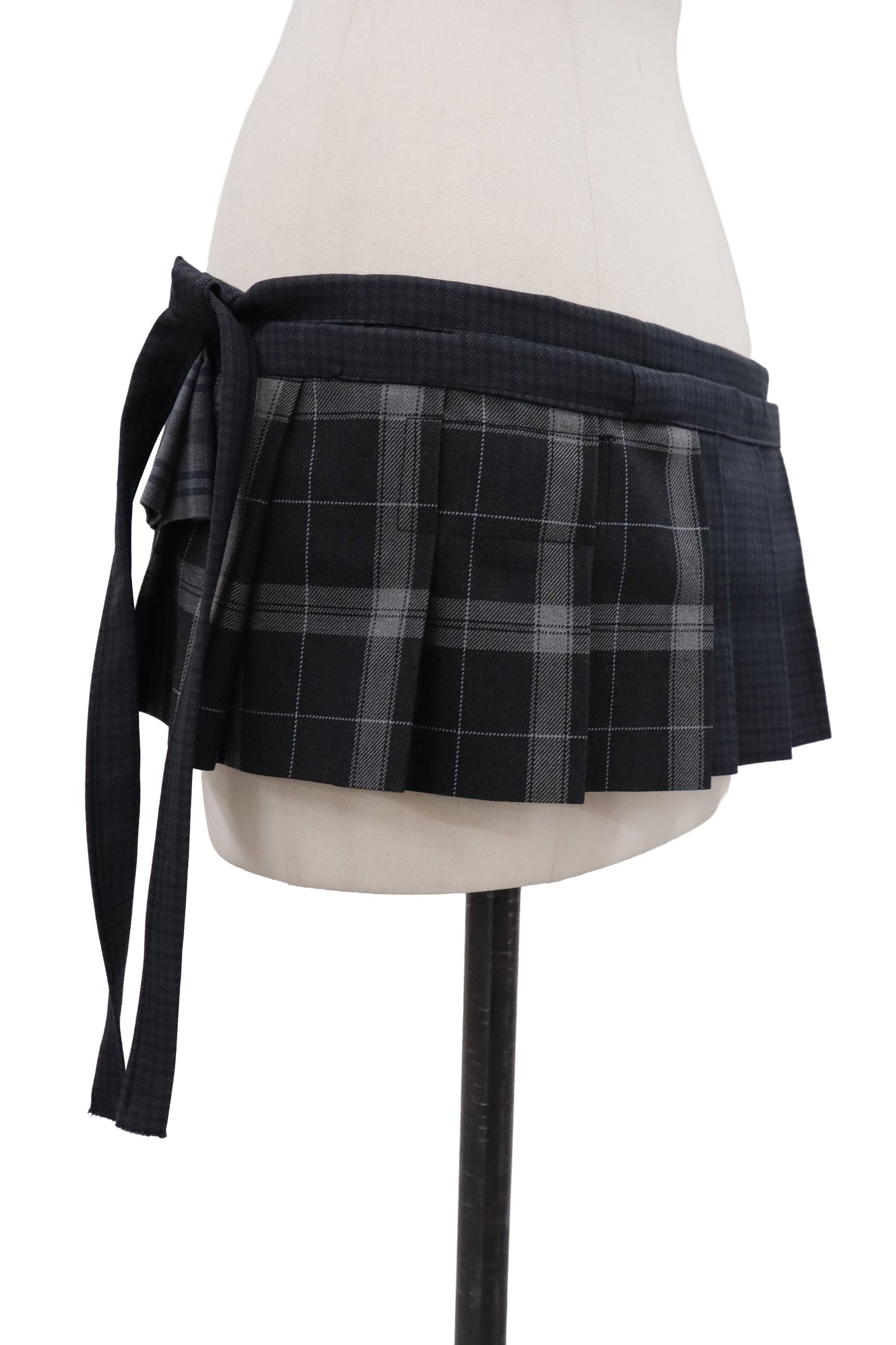 plaid tiered mini skirt/RM-［2607-046］