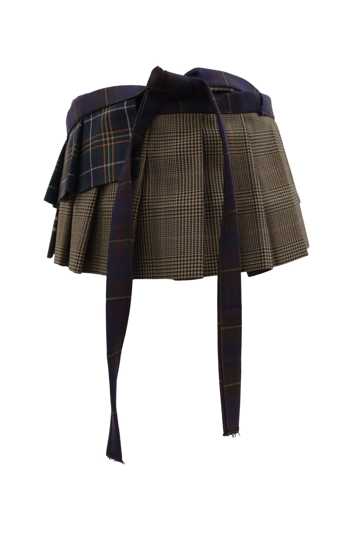 plaid tiered mini skirt/RM-［2607-050］