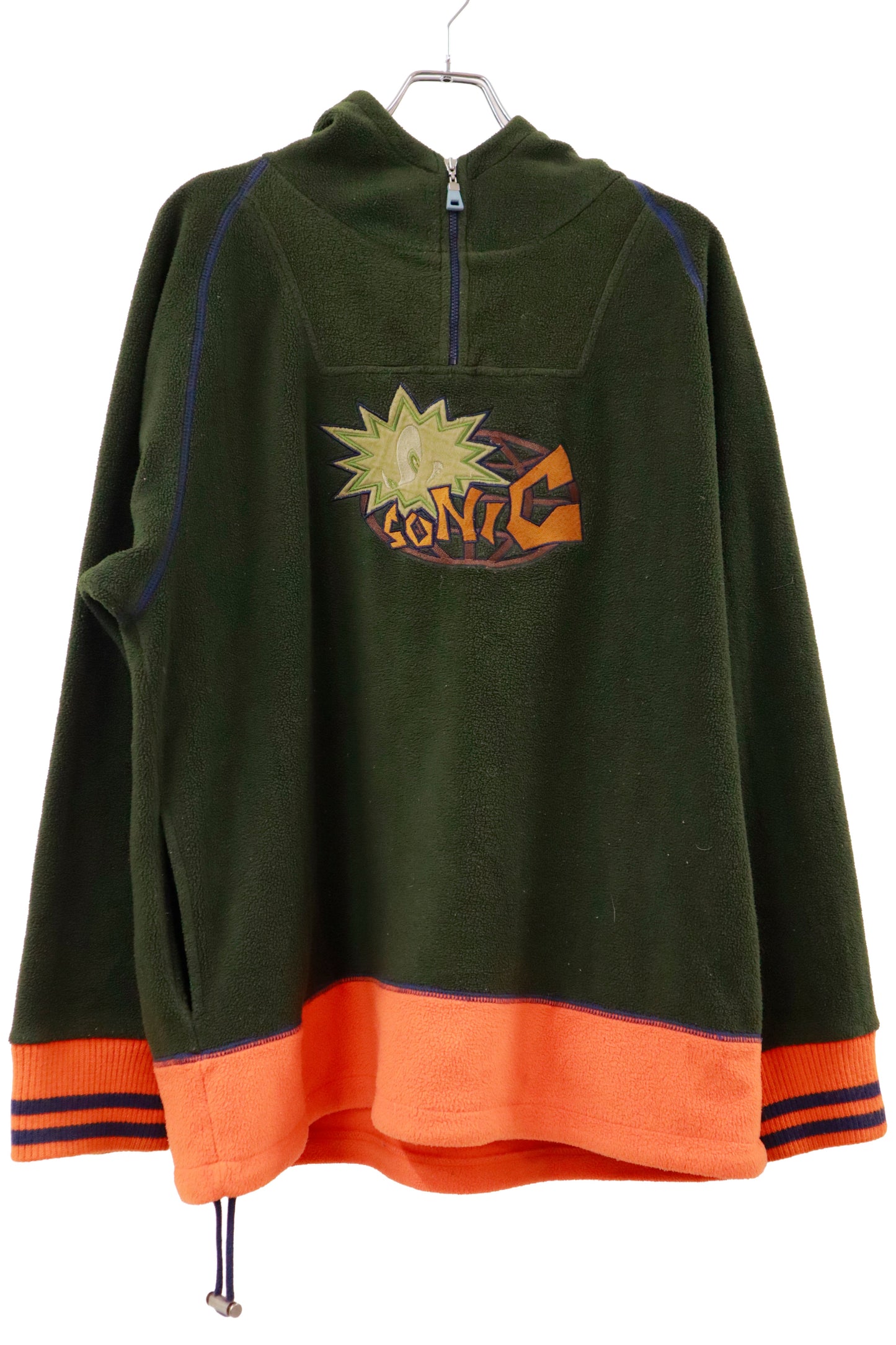 90's SONIC half zip fleece hoodie/NV-［2511-140］