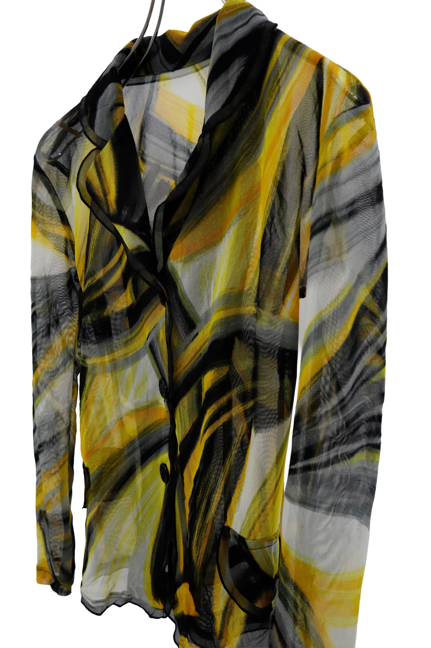 mesh graphic cardigan/RM-［2604-033］