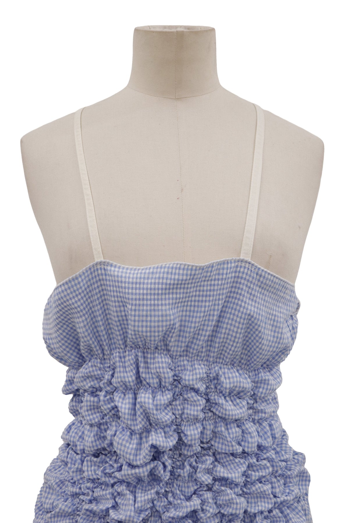 gingham shirring dress/KUSHA KUSHA PLAN/RM-［2607-081］
