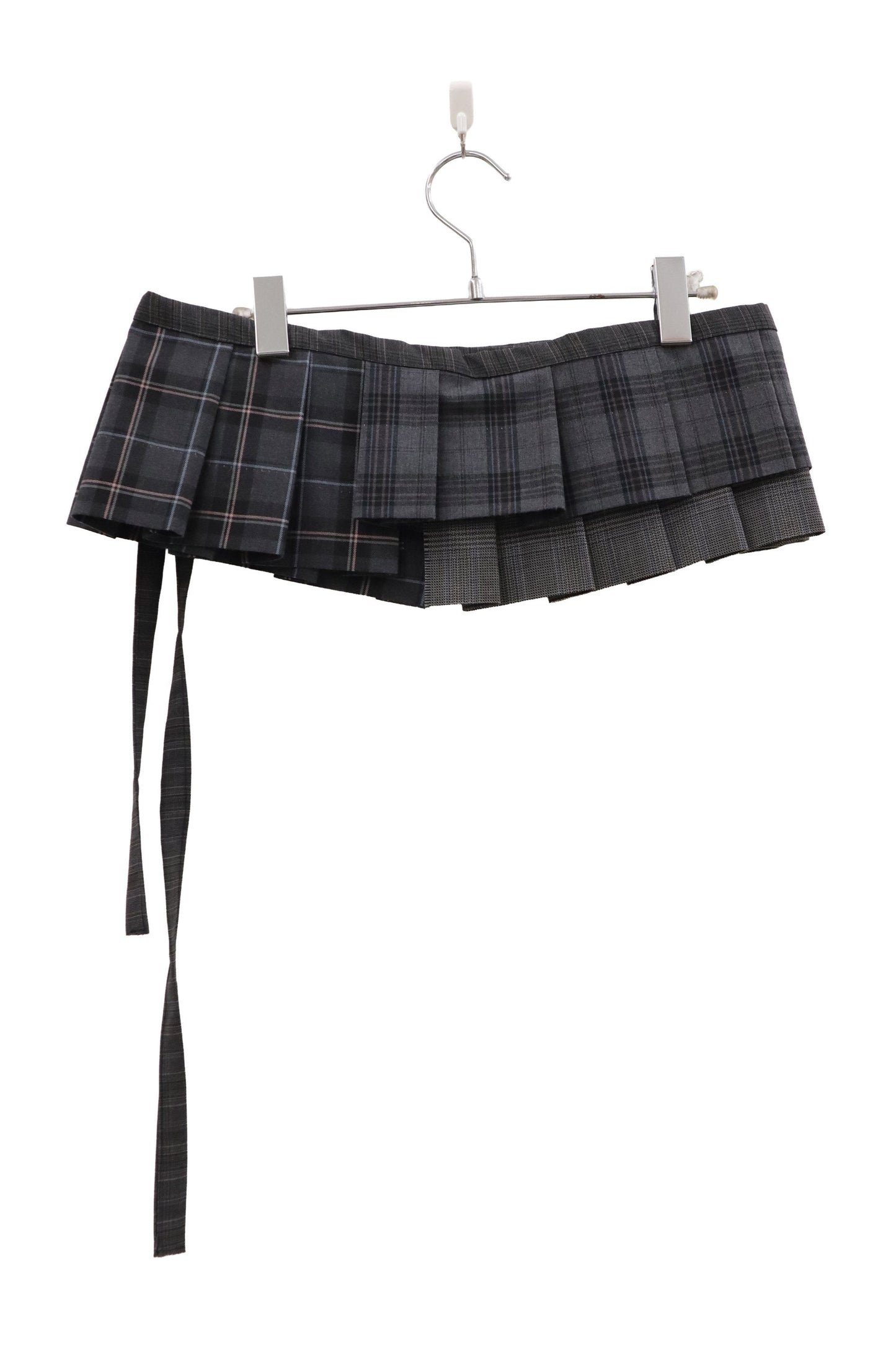 plaid tiered mini skirt/RM-［2607-047］