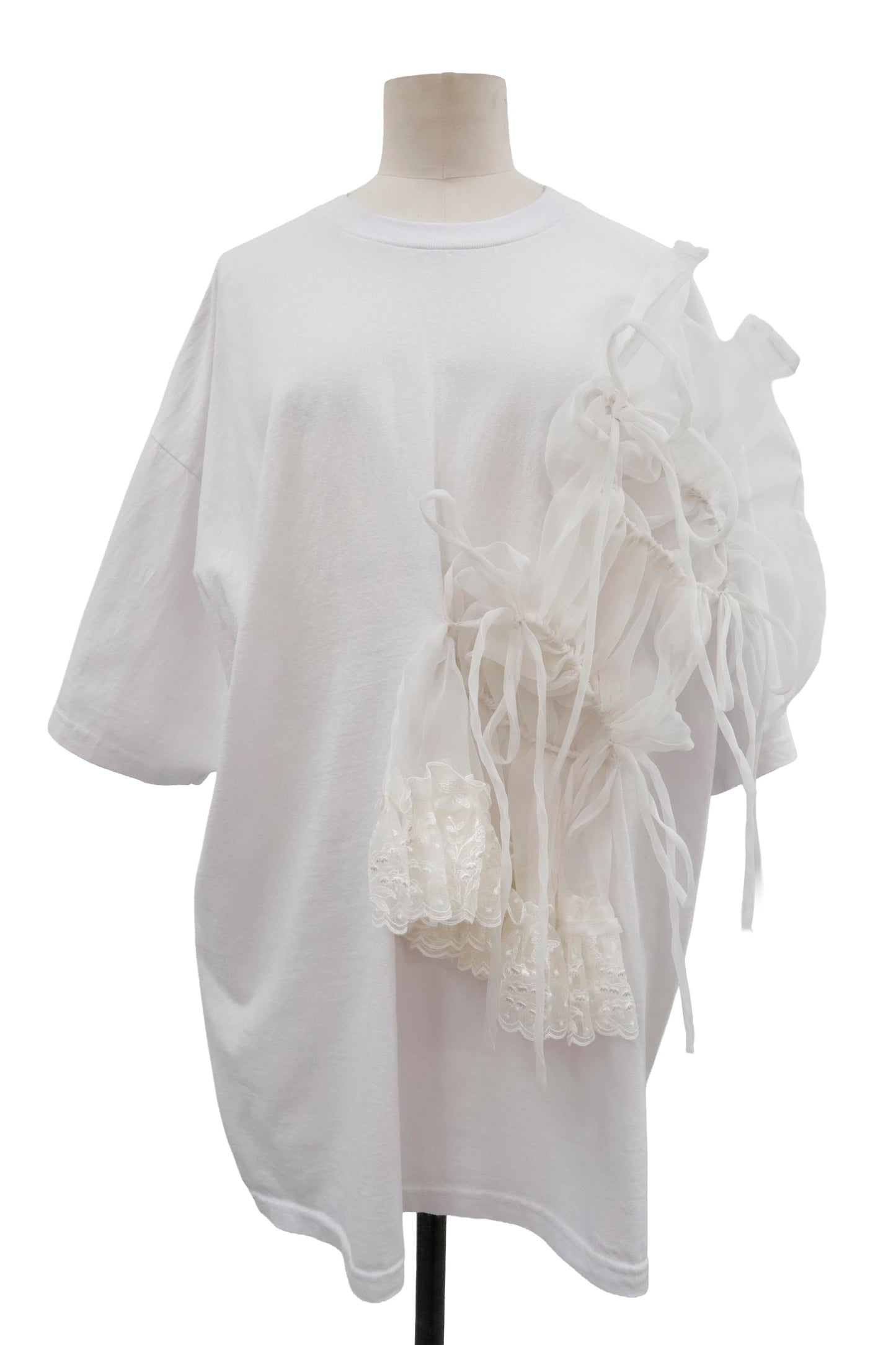 shirring ribbon tee/RM-［2605-032］