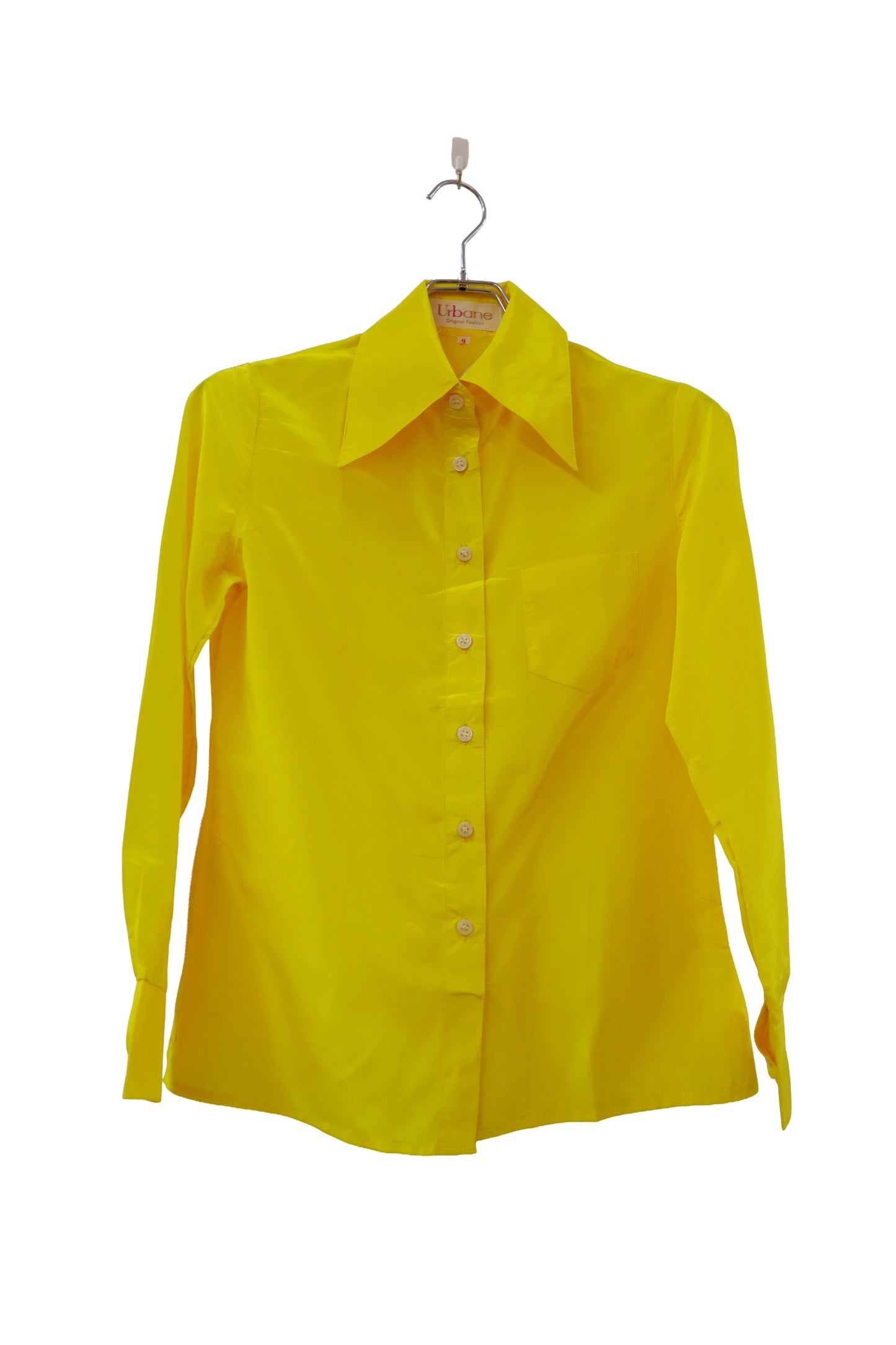 70's polyester satin shirt/ NV［2511-169］
