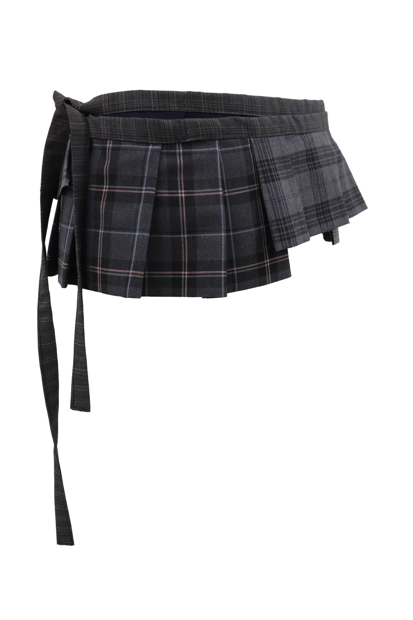 plaid tiered mini skirt/RM-［2607-047］