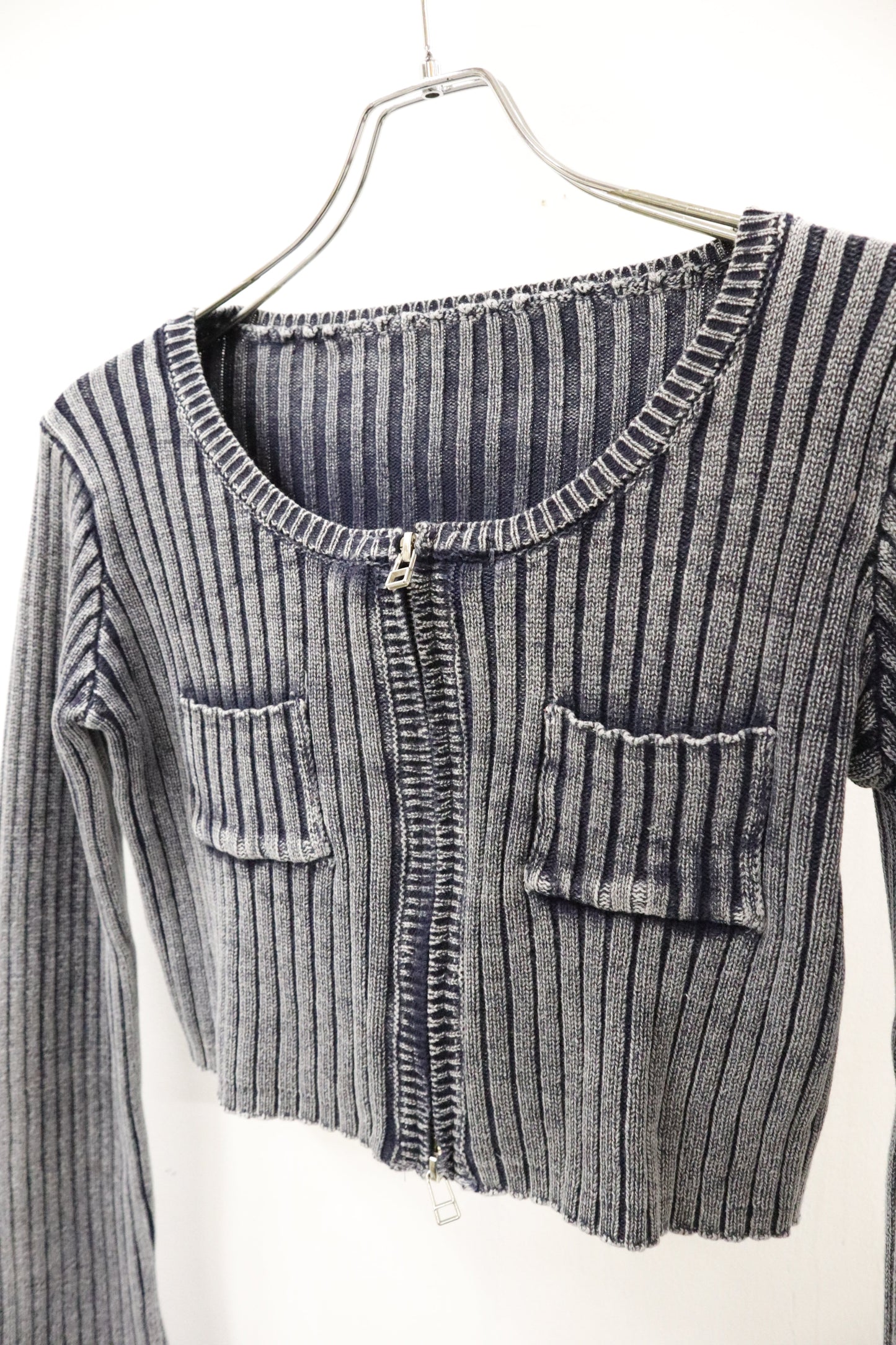 rib knit double ZIP/U-［2603-008］