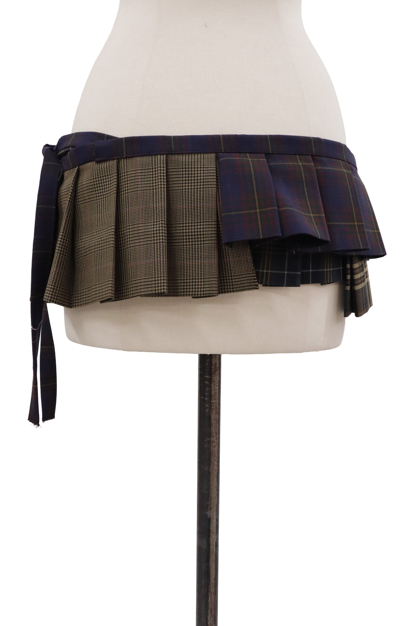 plaid tiered mini skirt/RM-［2607-050］