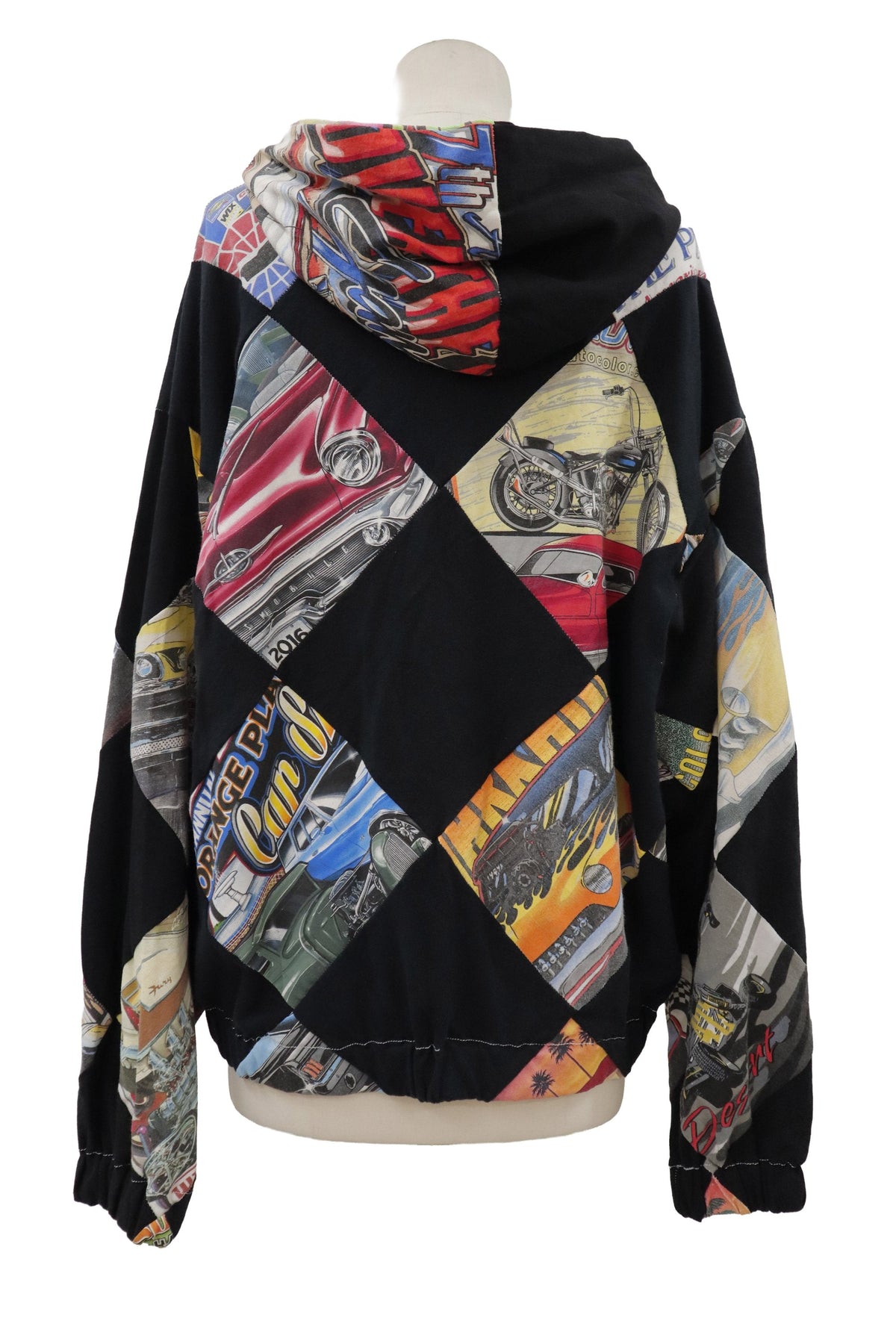 patchwork zip f hoodie/RM-［2608-094］