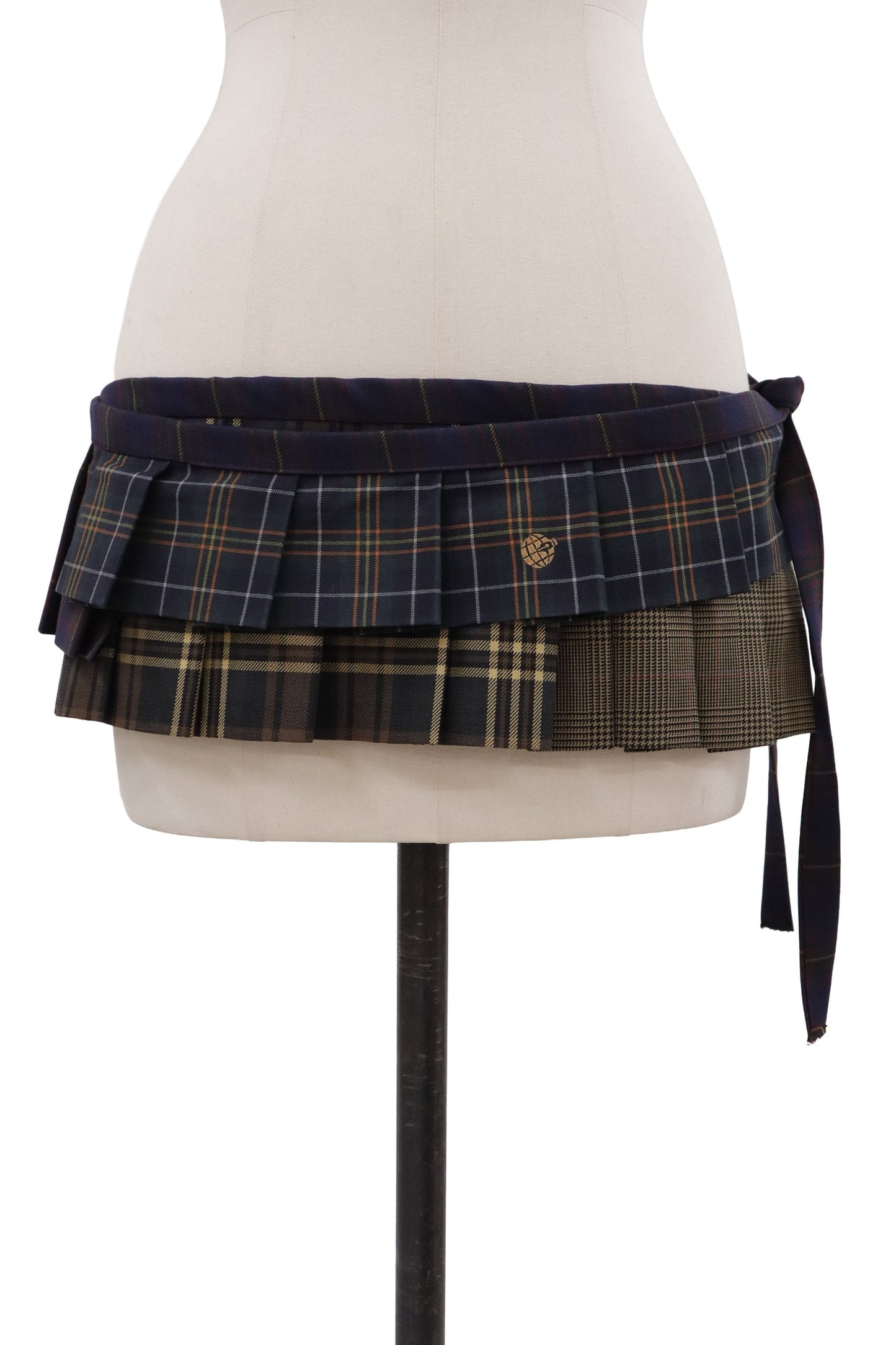 plaid tiered mini skirt/RM-［2607-050］