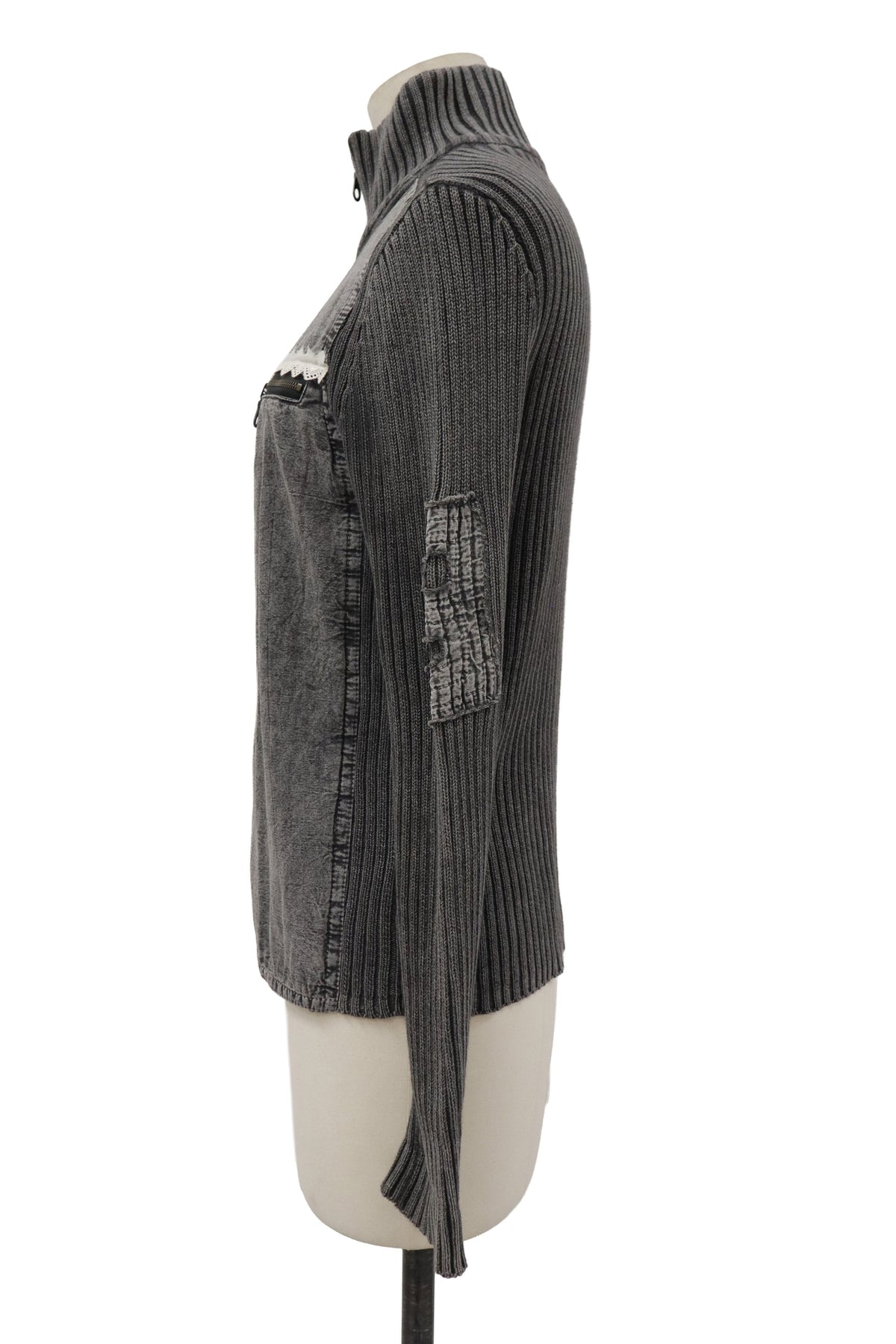 rib knit zip outer/RM-［2608-038］