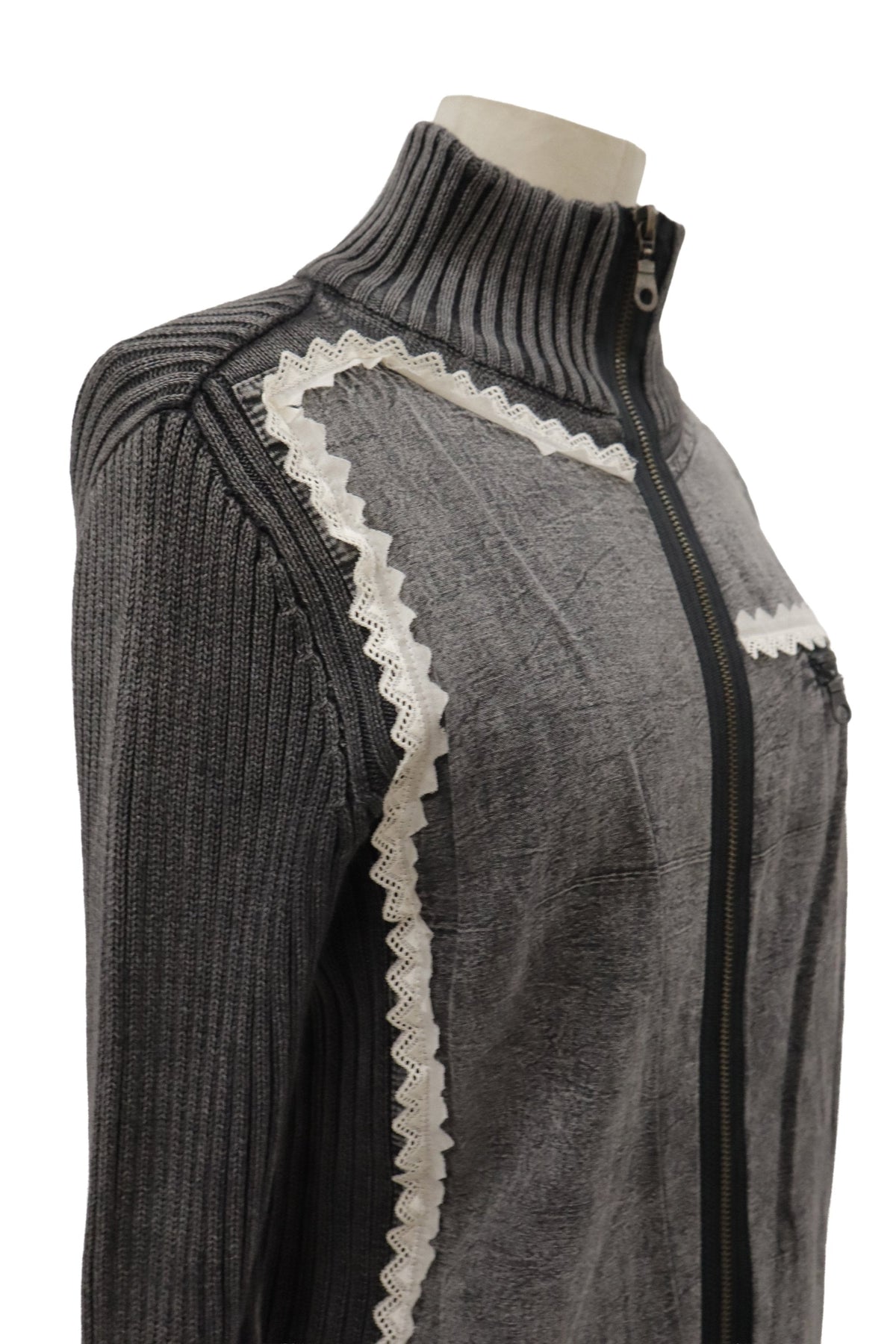 rib knit zip outer/RM-［2608-038］