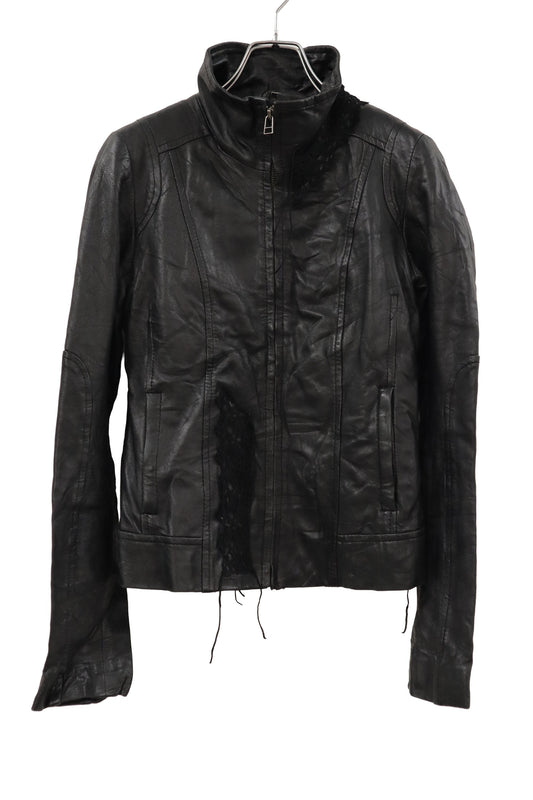 lace leather jacket/RM-［2608-104］