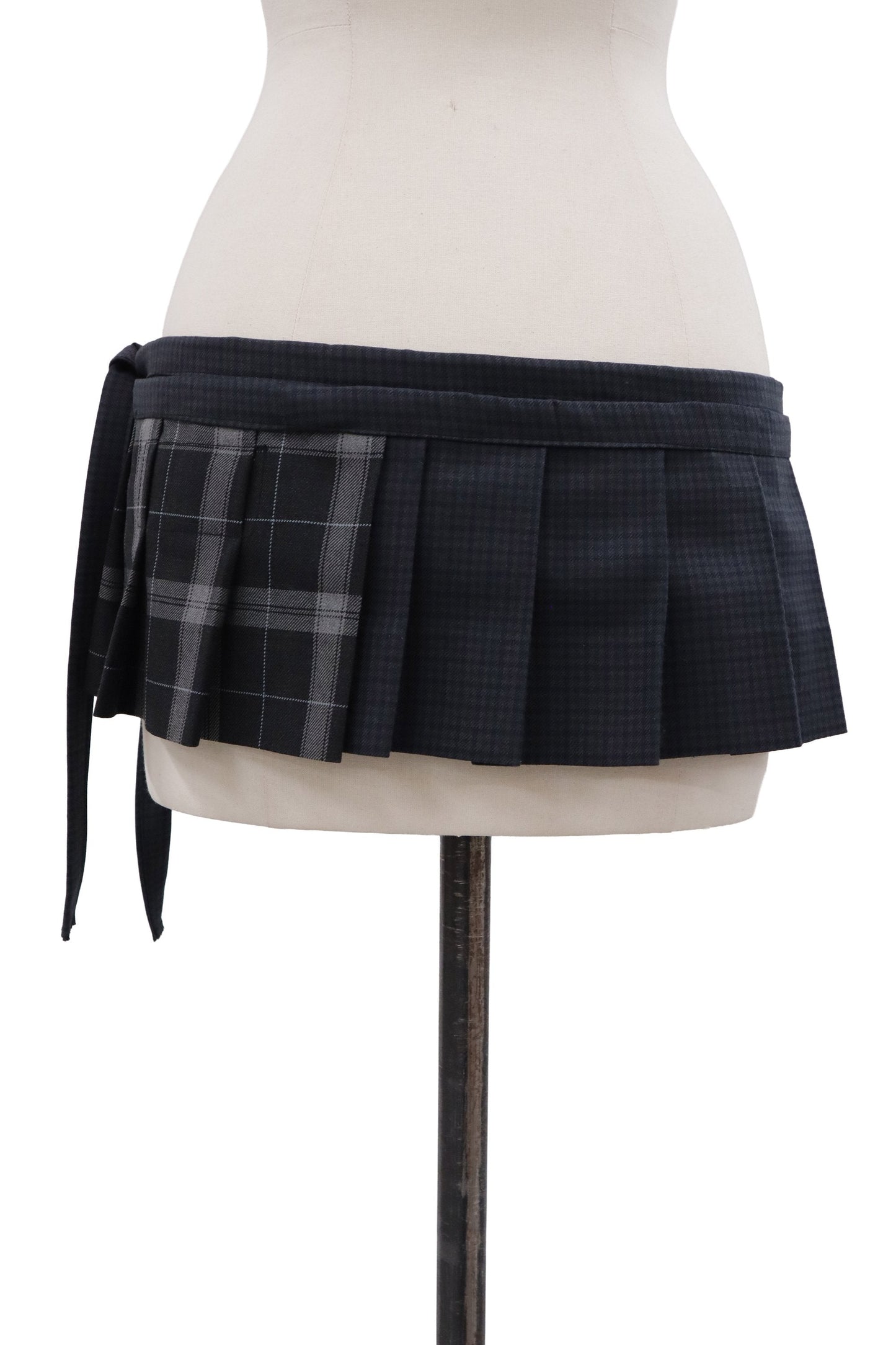 plaid tiered mini skirt/RM-［2607-046］