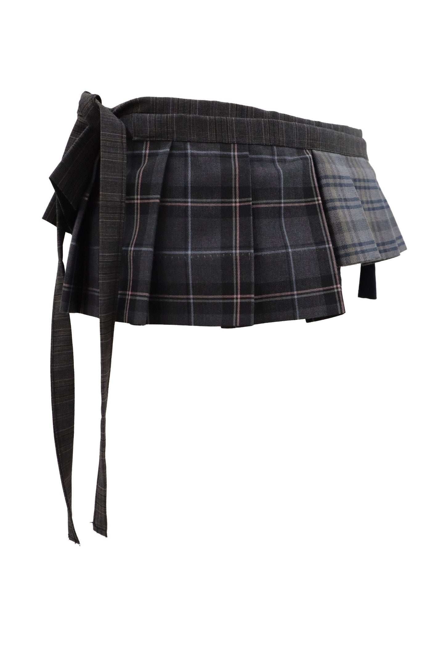 plaid tiered mini skirt/RM-［2607-048］