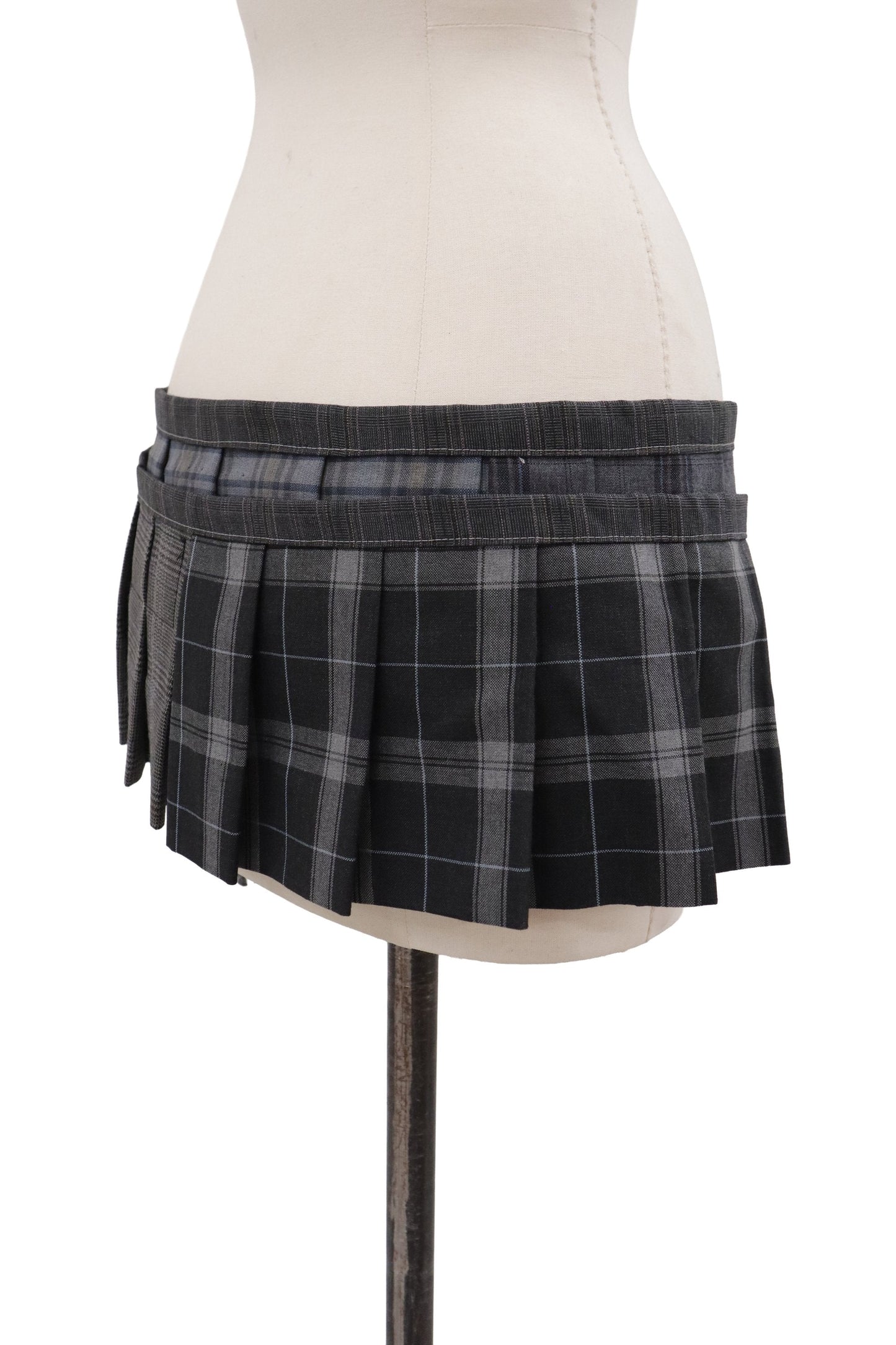 plaid tiered mini skirt/RM-［2607-044］