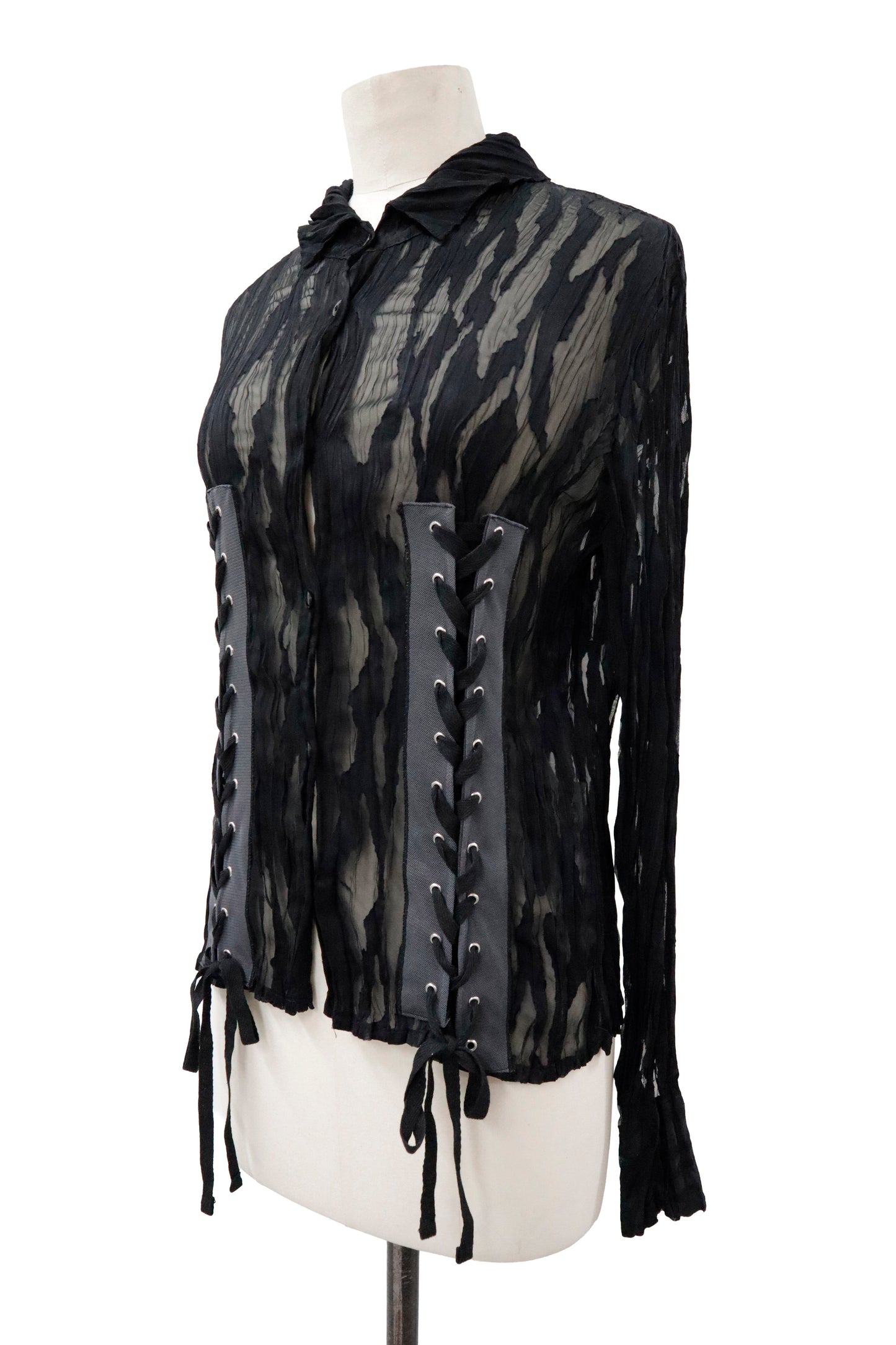 lace up shirt/RM-［2605-021］