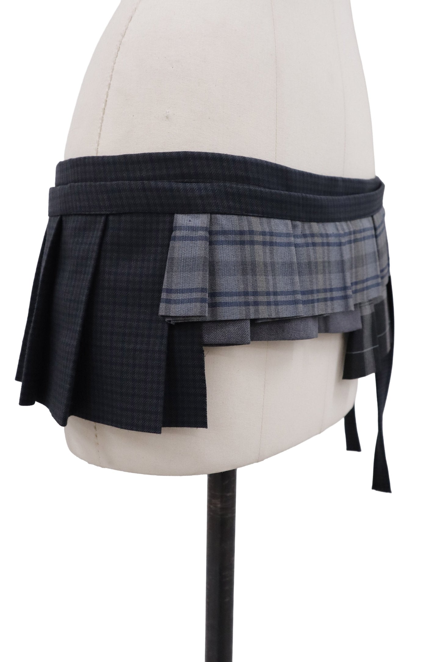 plaid tiered mini skirt/RM-［2607-046］