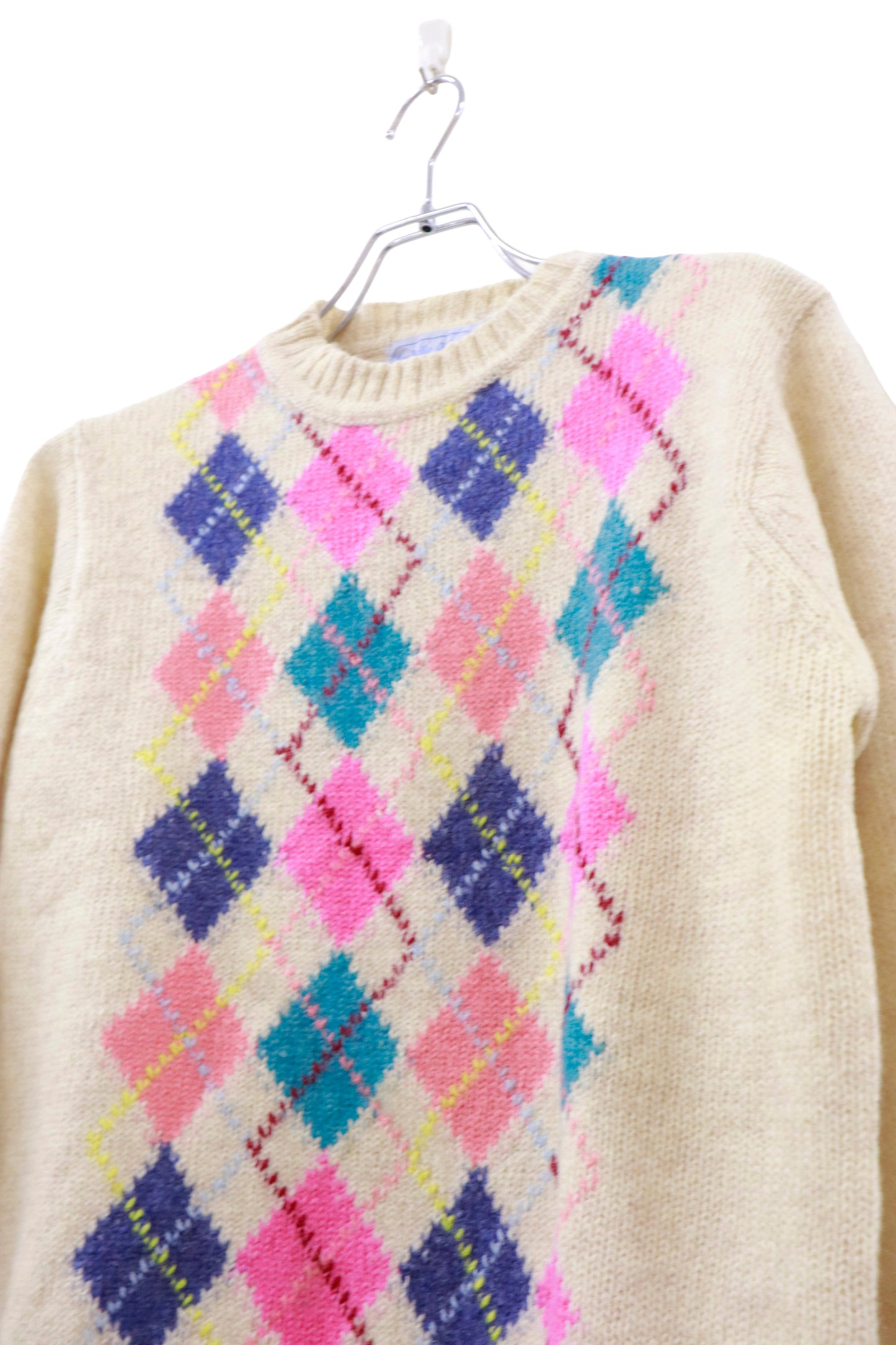 80's wool knit sweater/NV-［2511-152］