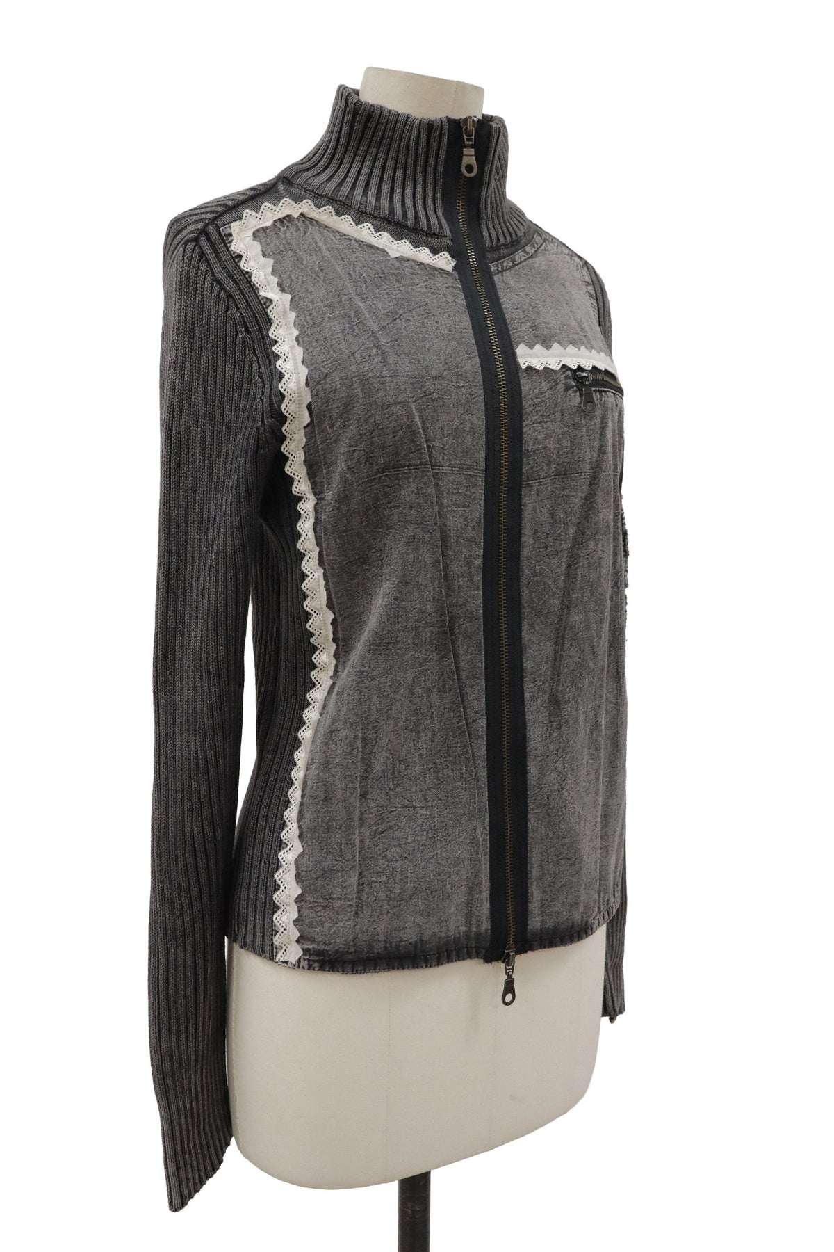 rib knit zip outer/RM-［2608-038］