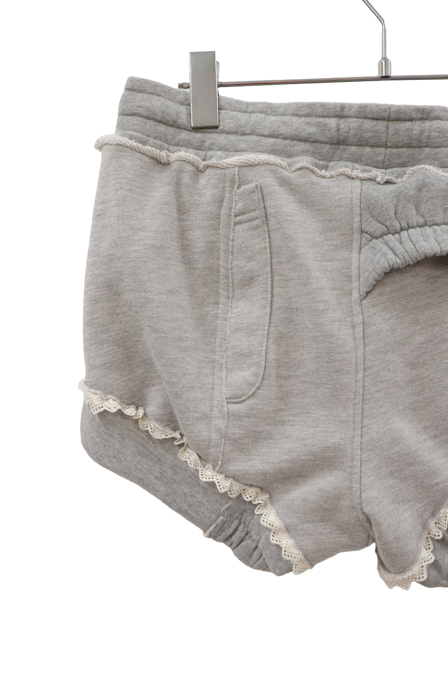 lace trim sweat shorts/RM-［2607-057］
