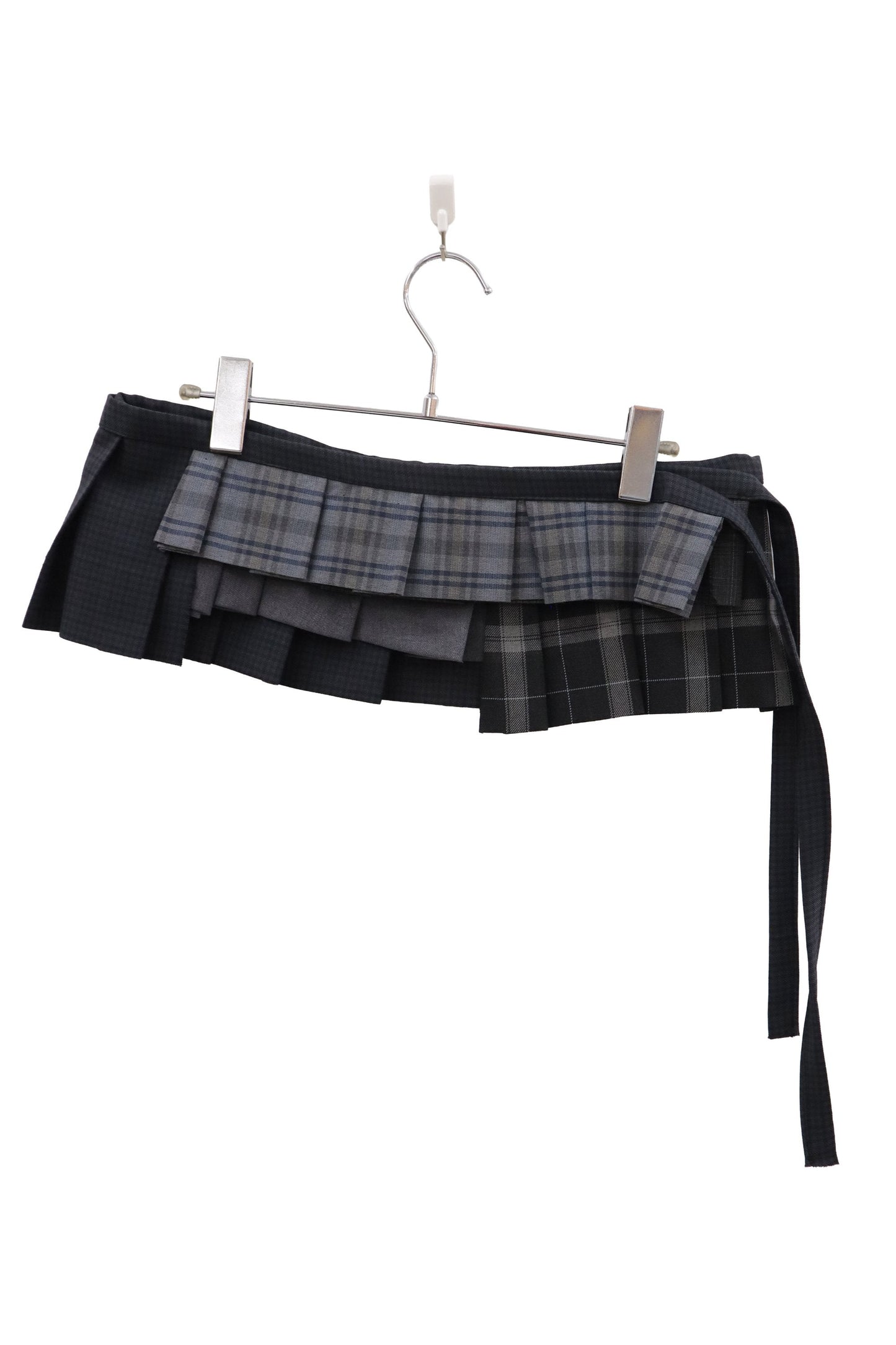 plaid tiered mini skirt/RM-［2607-046］