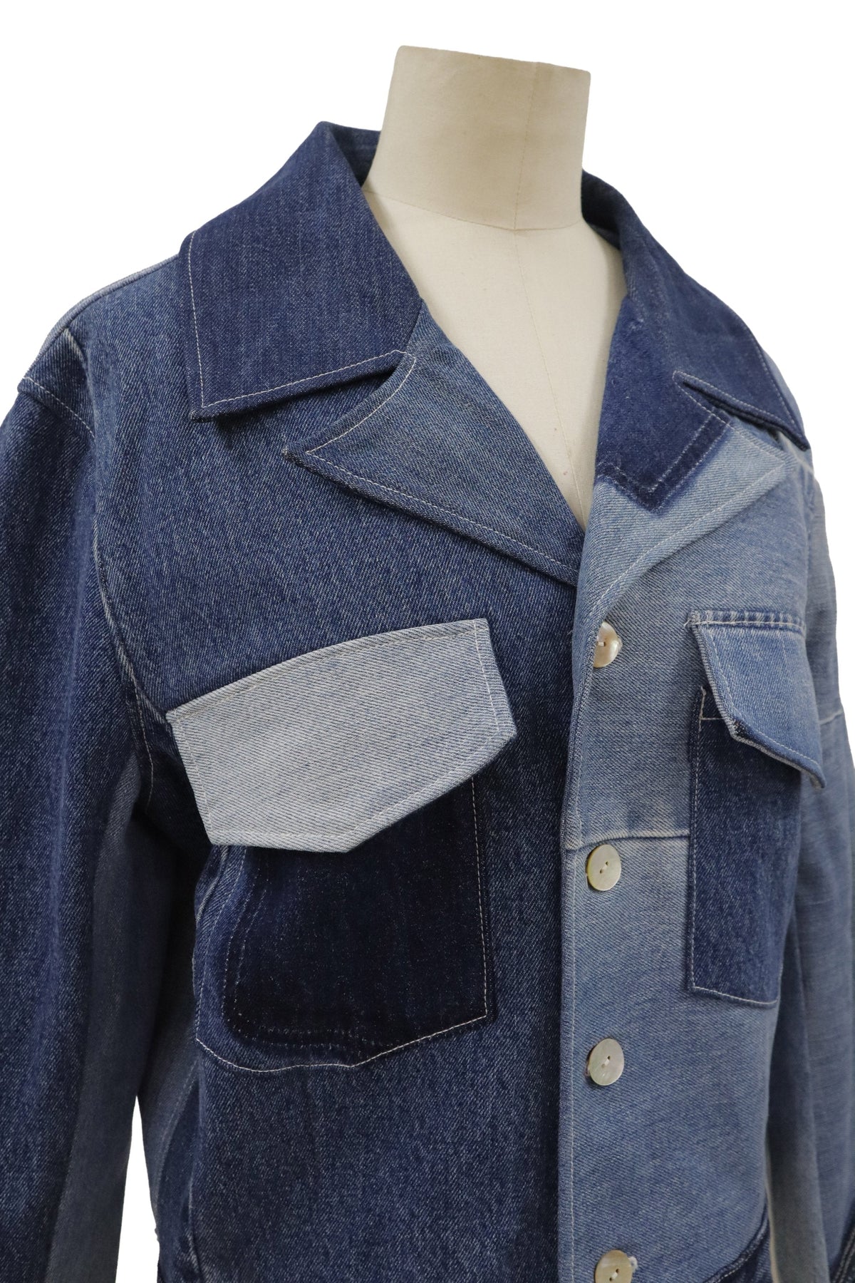 patchwork denim jacket/RM-［2608-097］