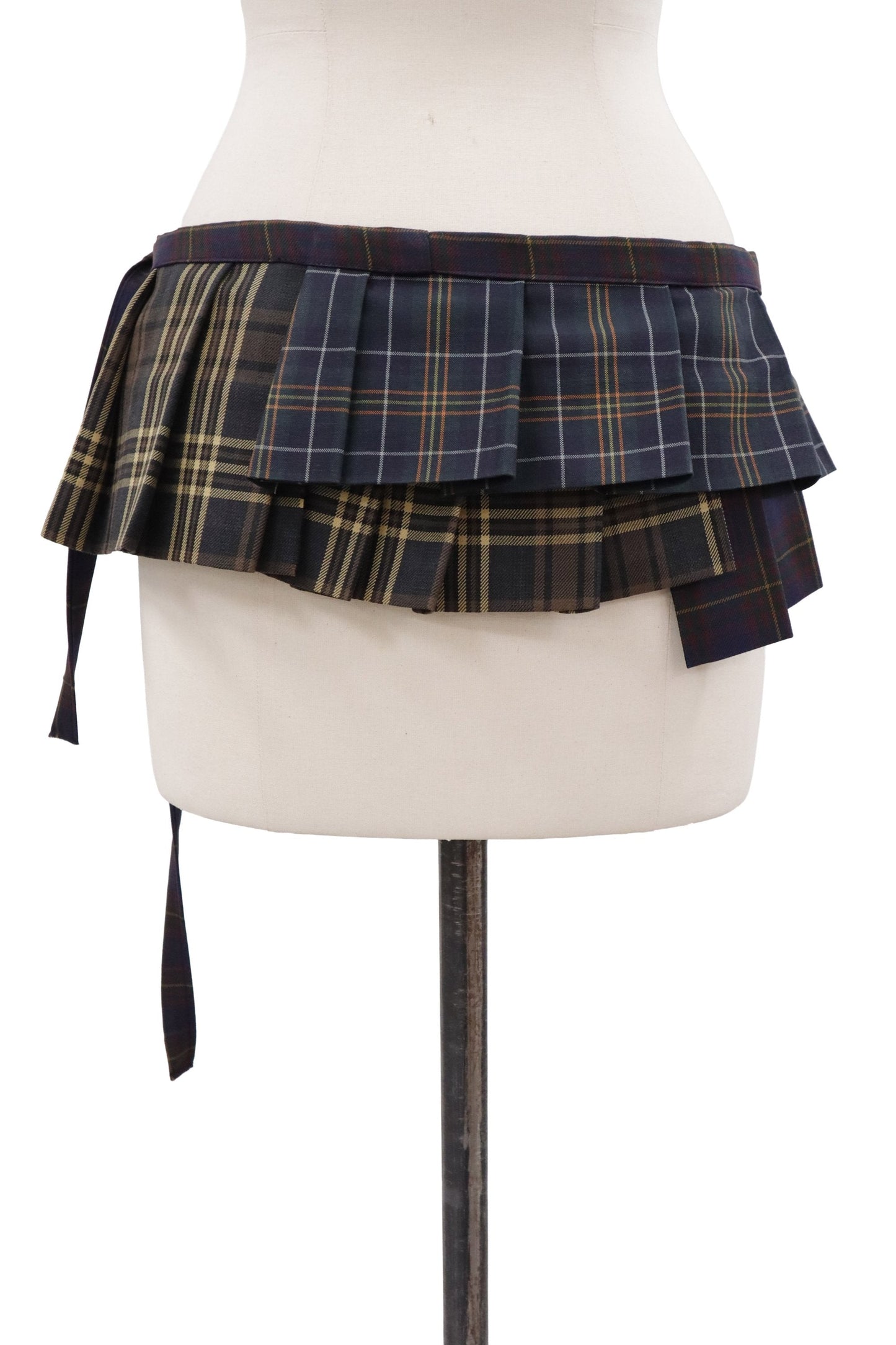 plaid tiered mini skirt/RM-［2607-051］