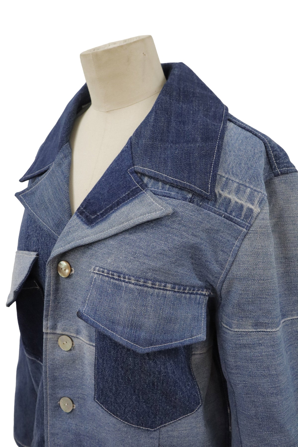 patchwork denim jacket/RM-［2608-097］